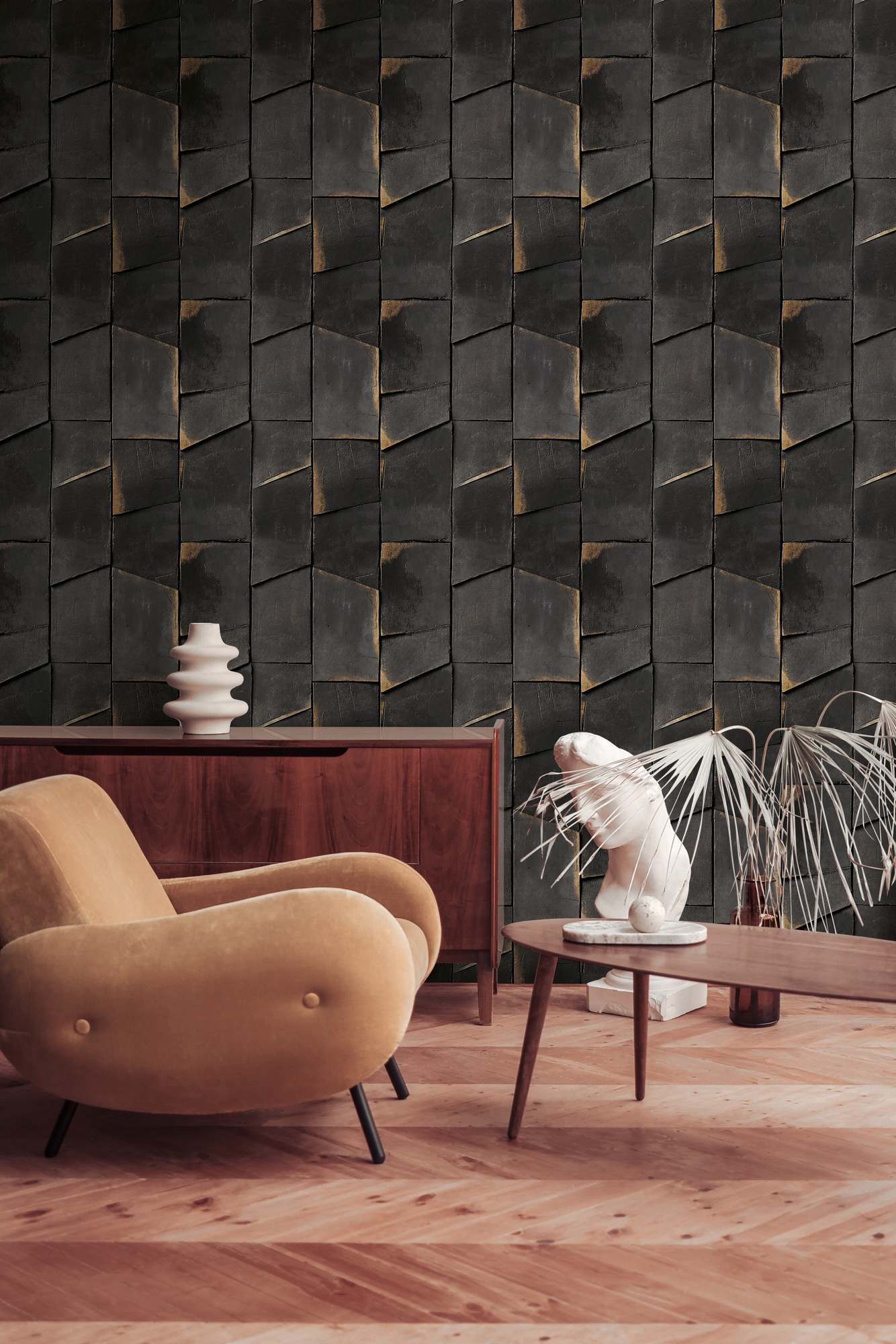living walls Fototapete »The Wall 4 Graphics – Plastische Schieferwand Vlies-Fototapete« Steinoptik | matt | naturalistisch leicht strukturiert Plastische Schieferwand mit markanter 3D-Wirkung