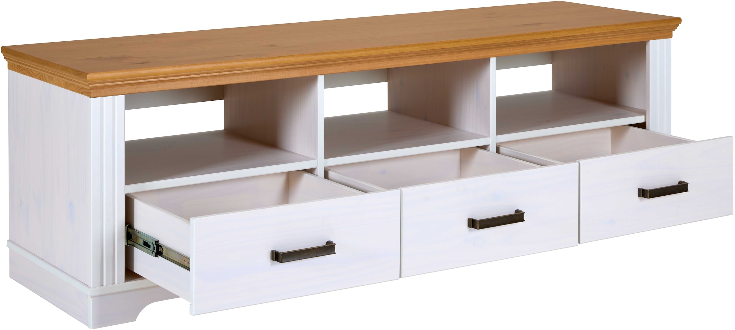 Inter Link TV-Schrank »TV Möbel Maluno« 1 Stk. tlg. Kiefer Massiv, Soft-Close, Stauraum, BxTxH: ca. 166,4 x 48 x 53,2 cm