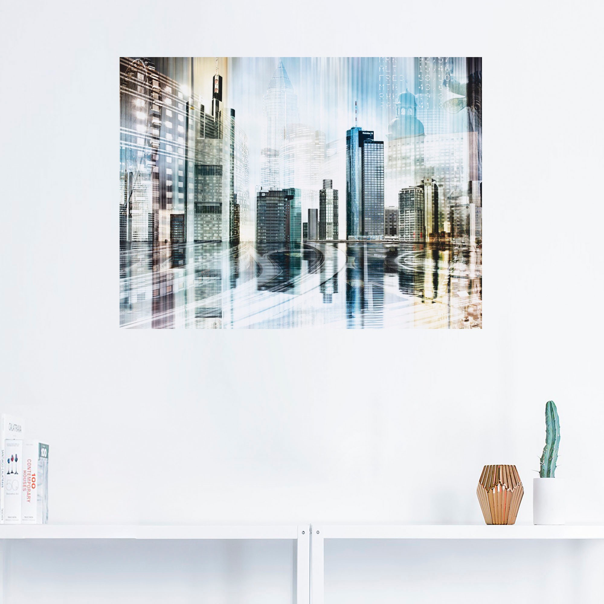 Artland Wandbild »Frankfurt Skyline Abstrakte Collage«, Deutschland, (1 St.),  als Leinwandbild, Wandaufkleber oder Poster in versch. Größen bestellen |  BAUR