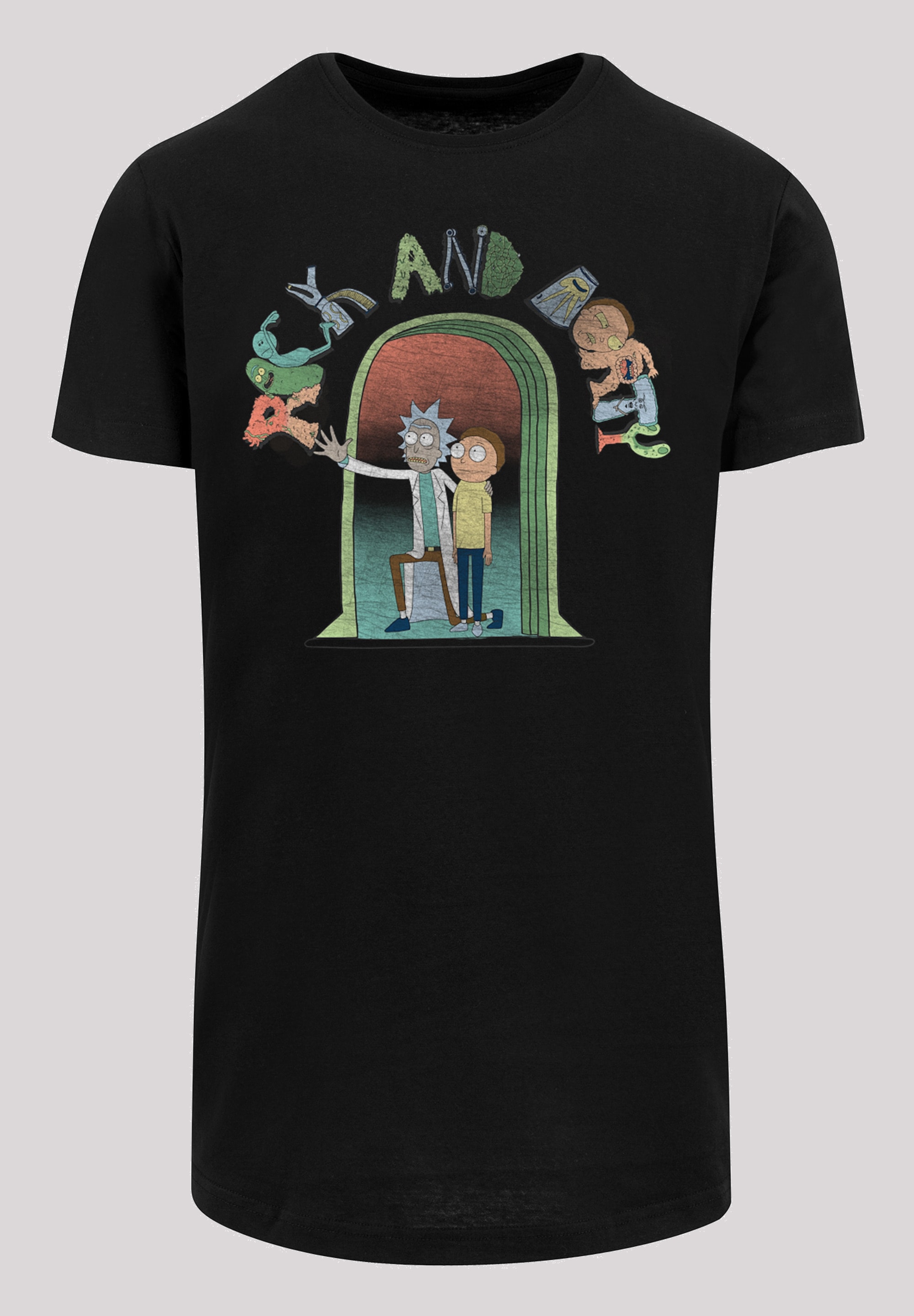 Kurzarmshirt »F4NT4STIC Herren Rick And Morty Icon Doors with Shaped Long Tee«