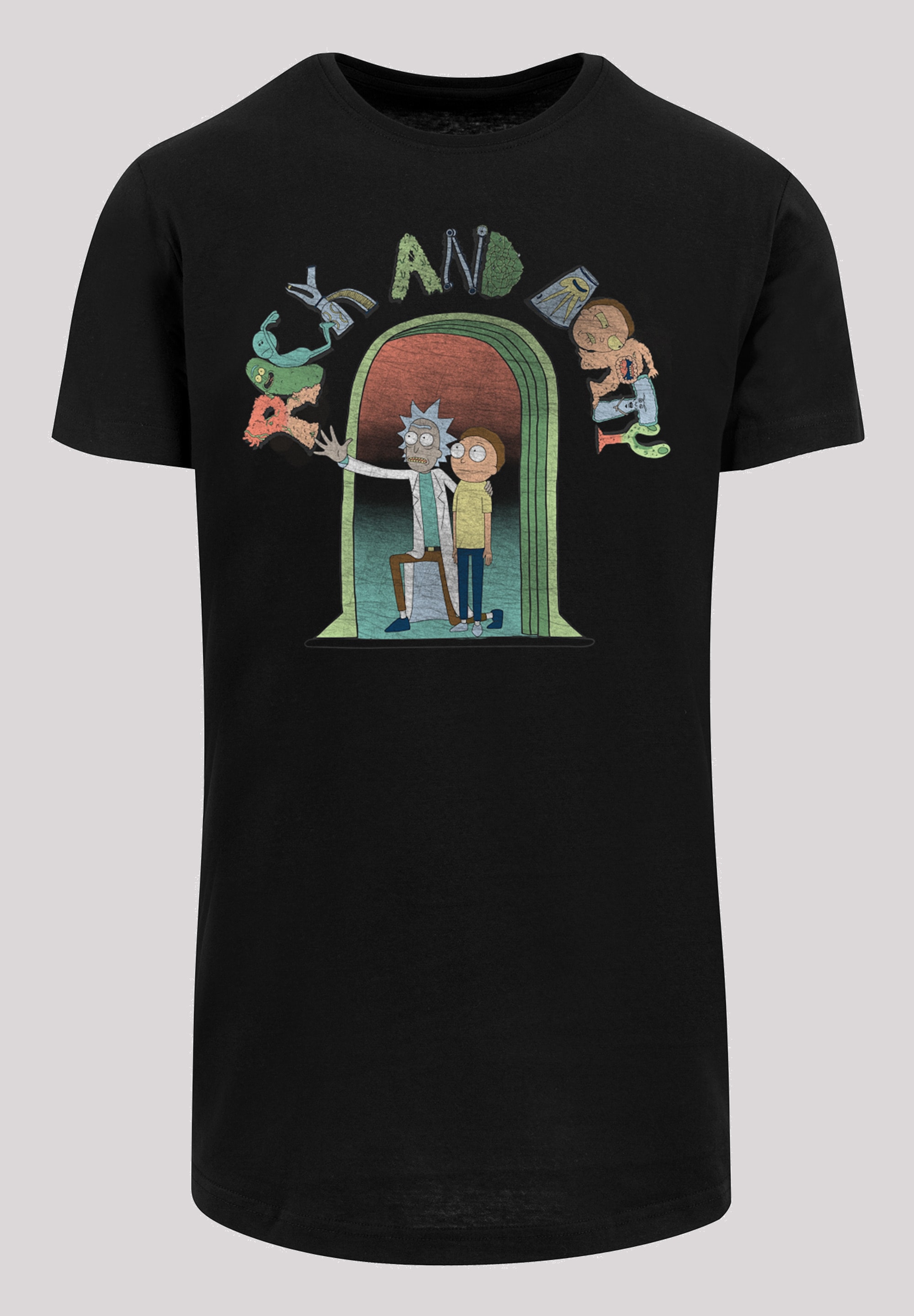 F4NT4STIC Kurzarmshirt "F4NT4STIC Herren Rick And Morty Icon Doors with Sha günstig online kaufen