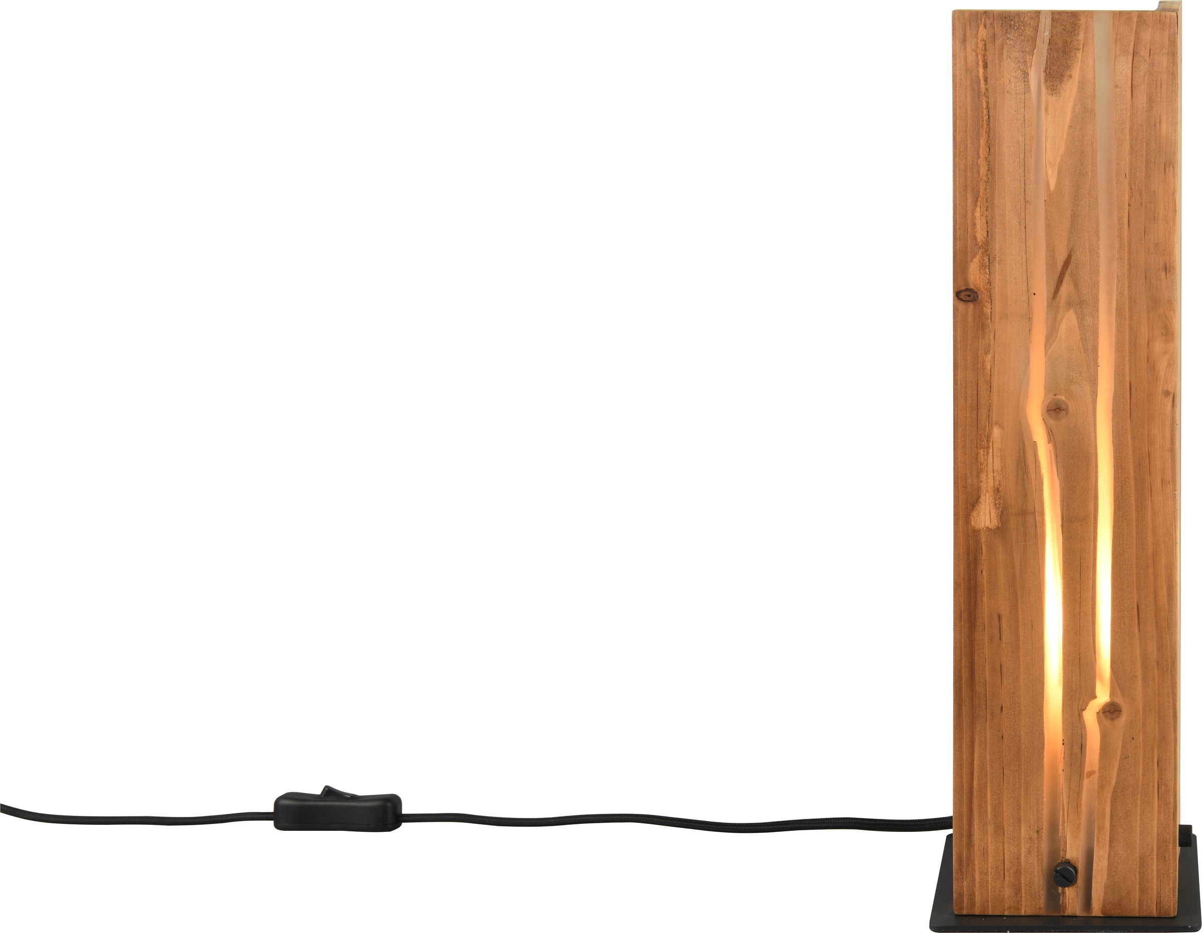 TRIO Leuchten Tischleuchte »KARUNI, Tischlampe aus Metall + Holz naturbelassen, indirektes Licht« E27 1 Stk. warmweiß - kaltweiß exkl 1x E27 max 10W Höhe 40cm Holz Nachttischlampe Schreibtischlampe