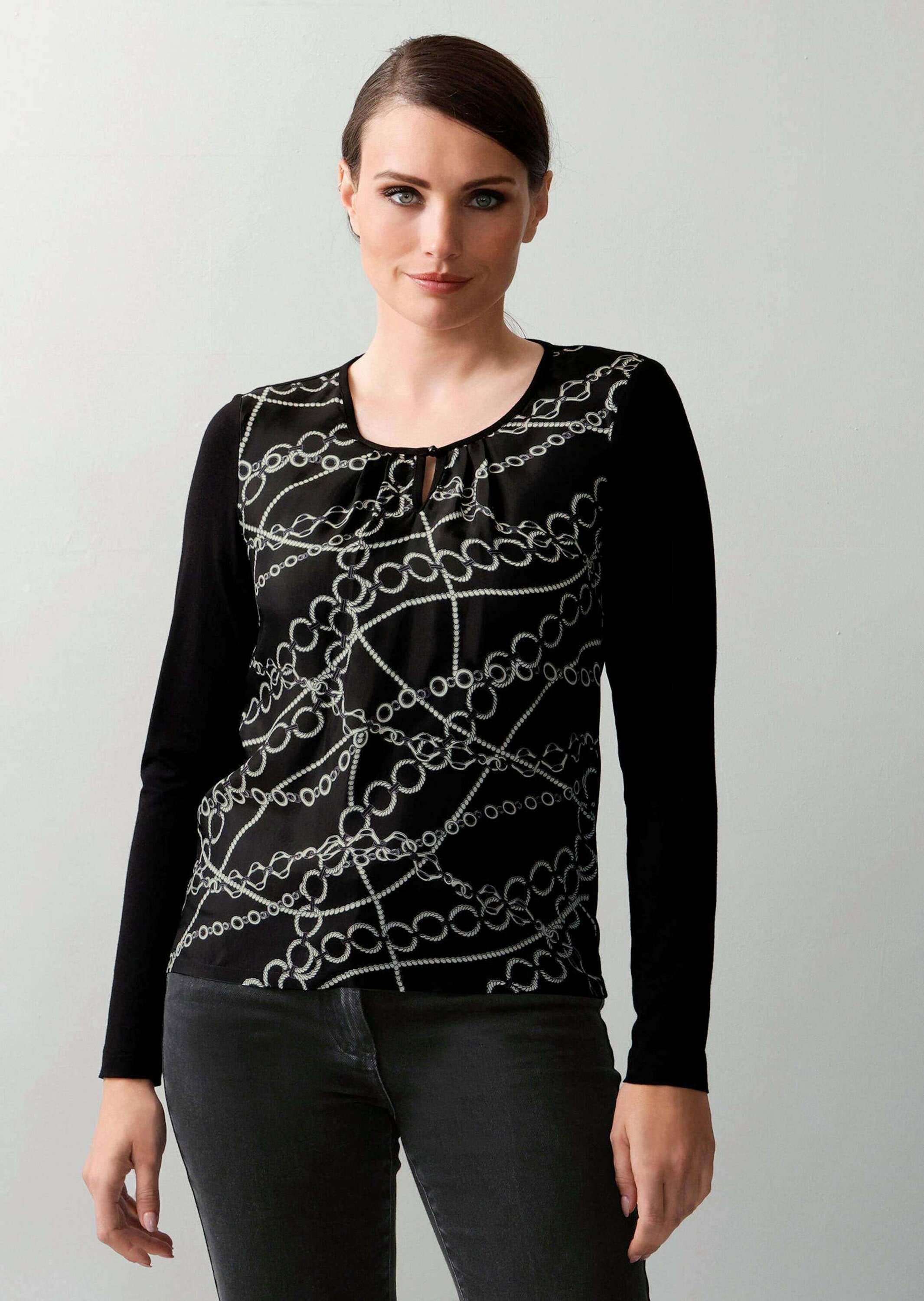 Alba Moda Shirtbluse »Blusenshirt Blusenshirt mit Kettendruck«