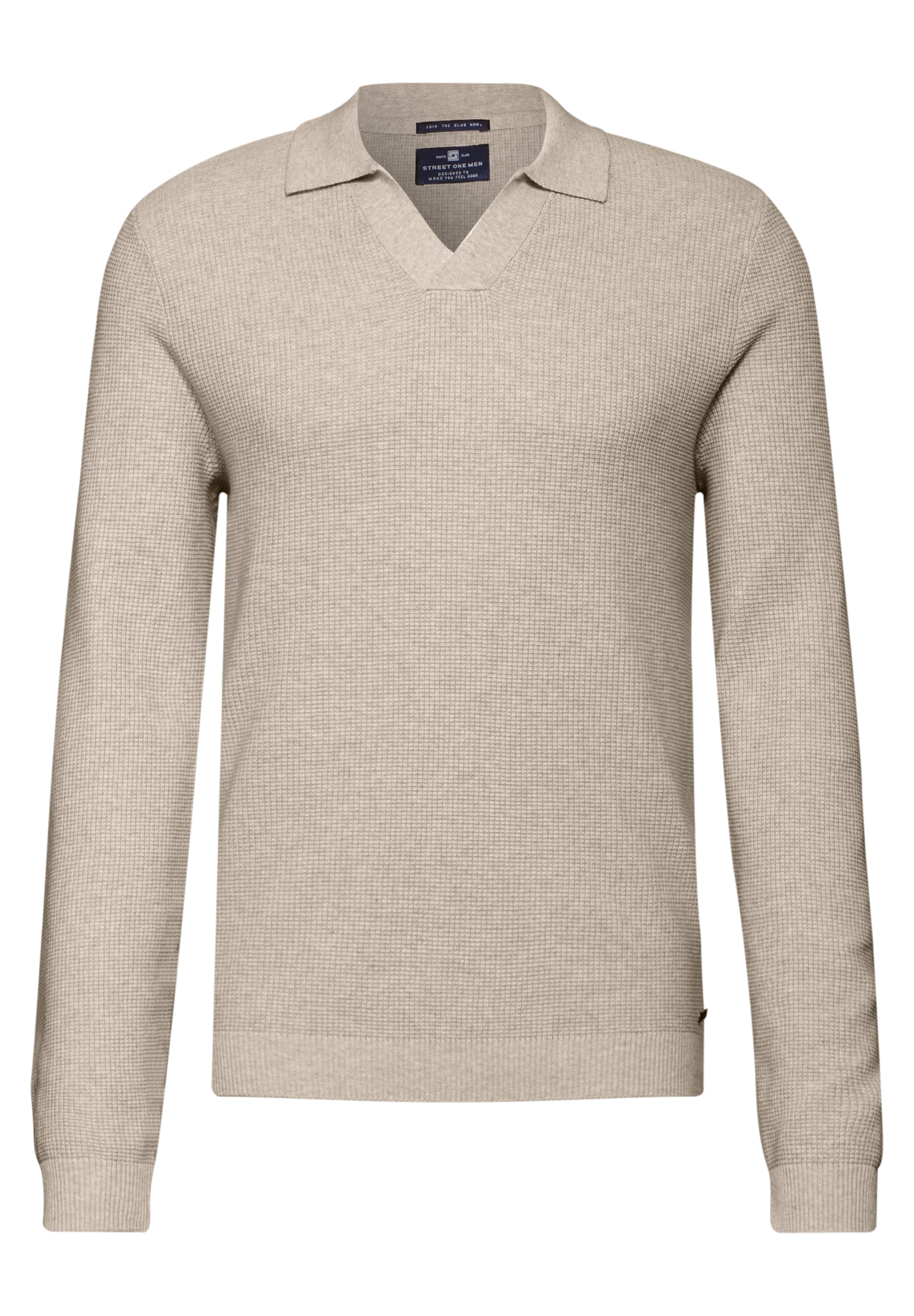 STREET ONE MEN V-Ausschnitt-Pullover, aus reiner Baumwolle