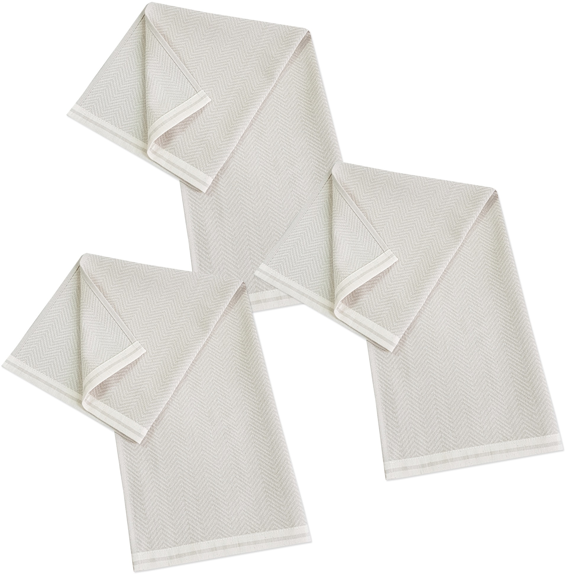 framsohn frottier Geschirrtuch »Modern Living Fischgrät«, (Set, 3 tlg.), dichte Feinwebung, in Österreich hergestellt, 50x70 cm