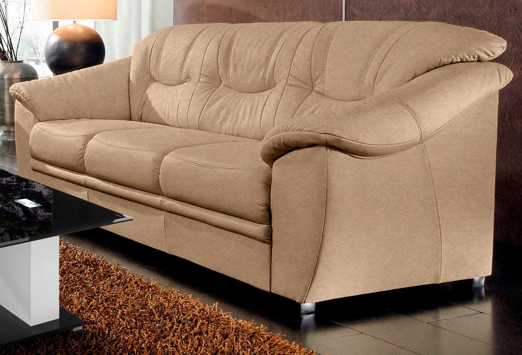 sit&more 3-Sitzer "Savona, B: 198 cm, Federkern, Komfortsitzhöhe 46 cm" optional Schlaffunktion, Liegefläche 190x137cm, Stoff- & Lederauswahl