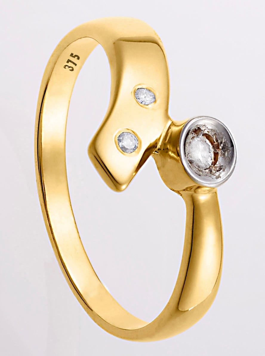 Fingerring LADY Gr. 16, gold (gelbgold 375), Fingerringe, Damen, 16, Gold Metall, Gold, Metall, Fingerring