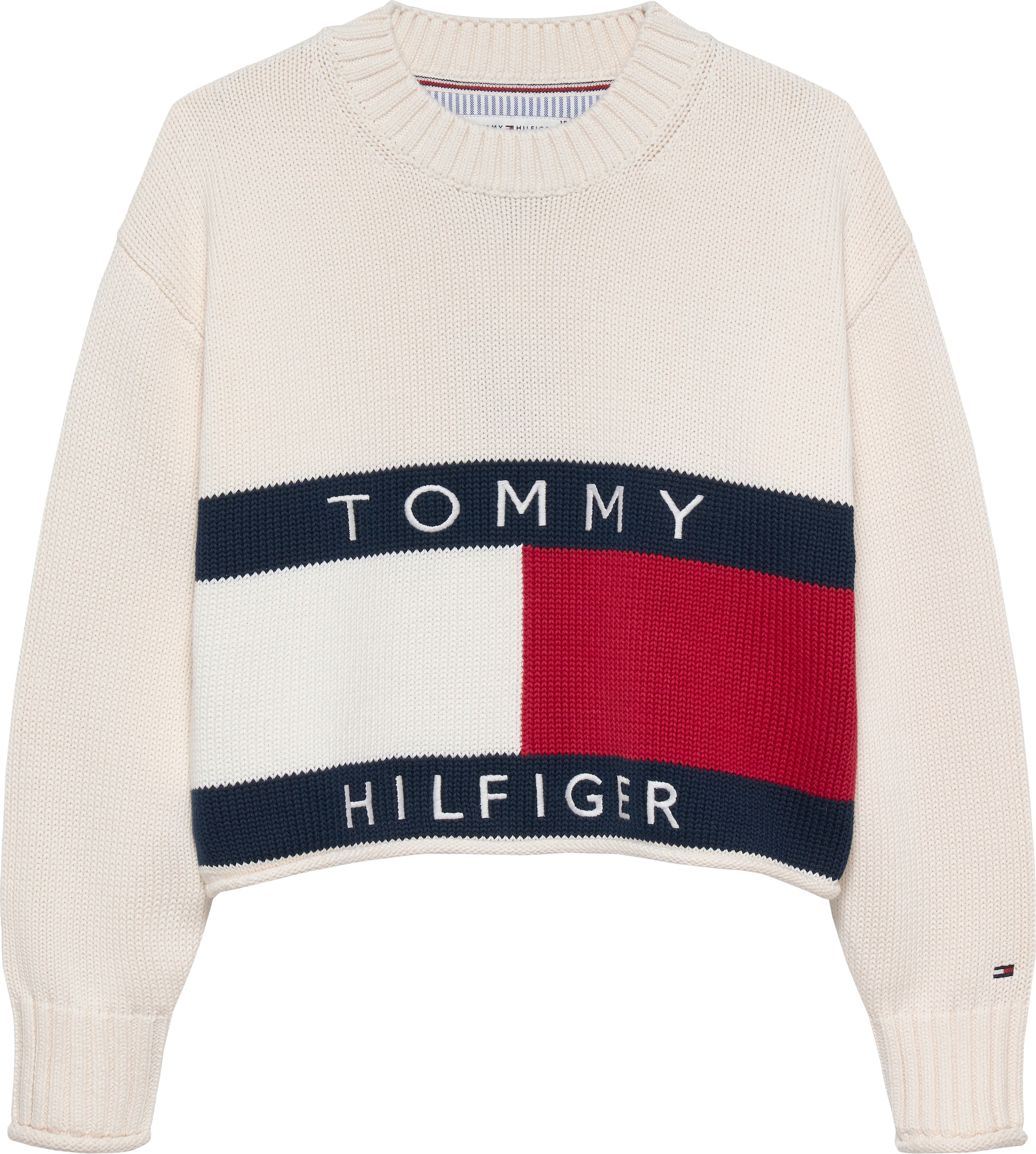Tommy Hilfiger Strickpullover Kinder bis 16 Jahre, mit Rundhalsausschnitt