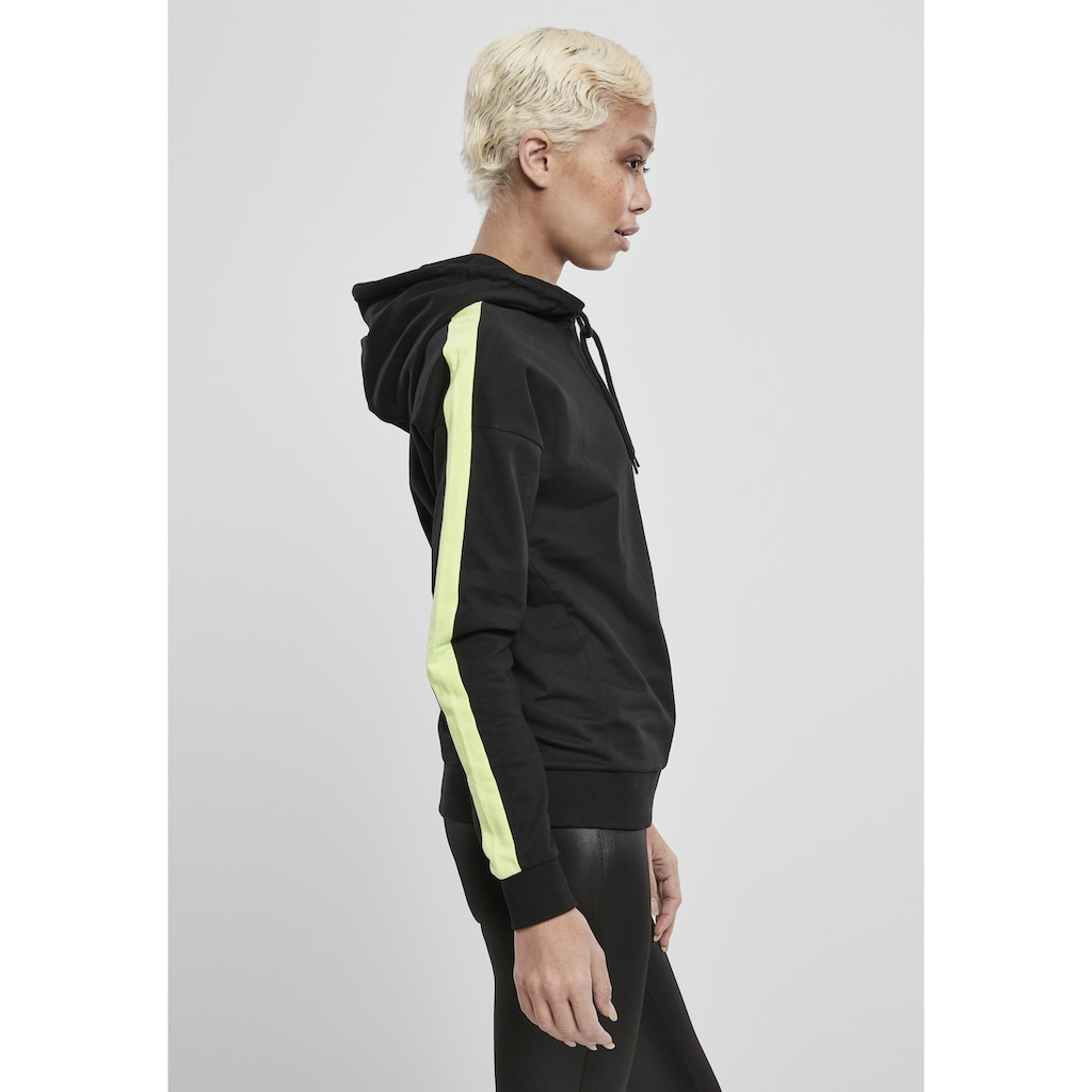 URBAN CLASSICS Kapuzenpullover »Damen Ladies Neon Shoulder Stripe Hoody«, (1 tlg.)