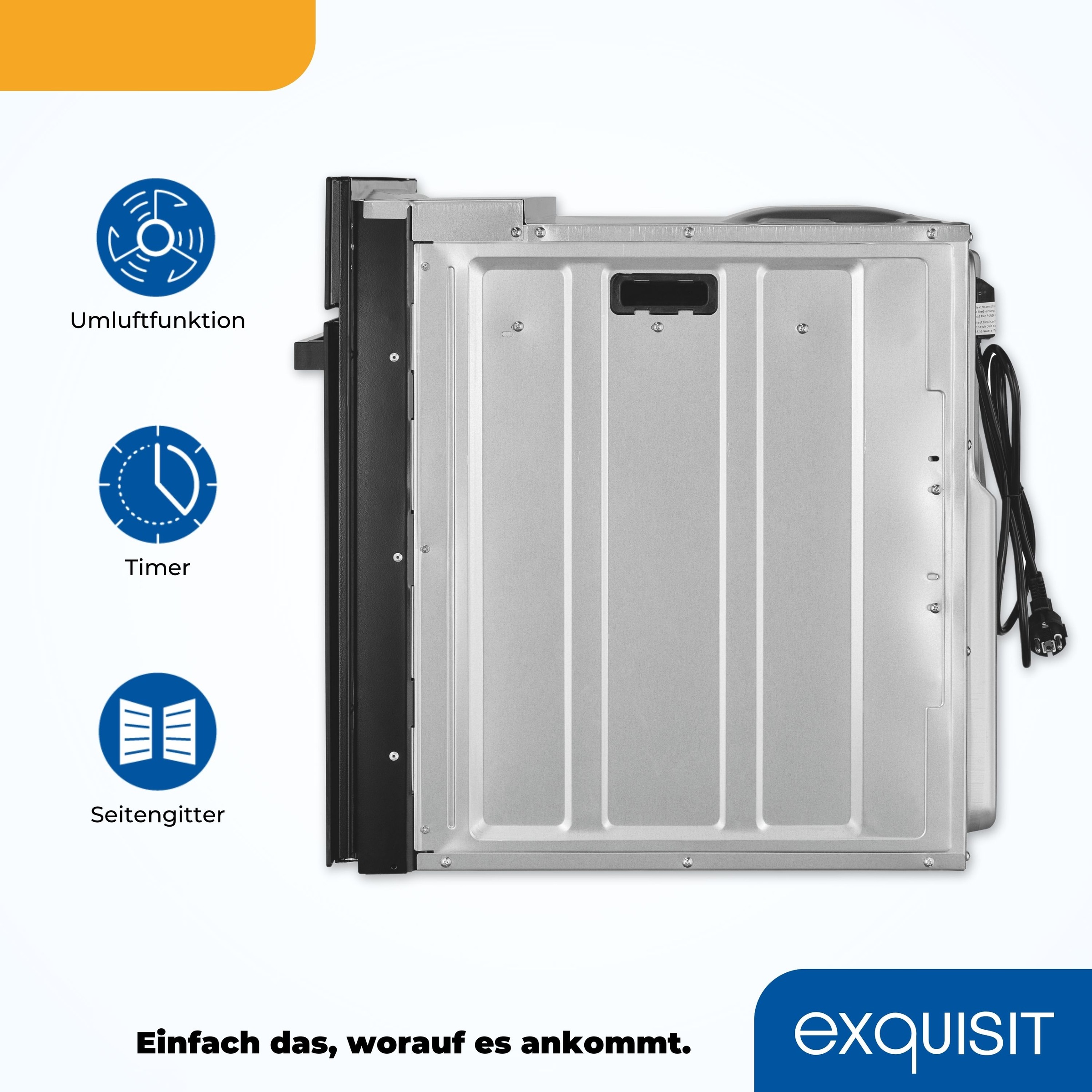 exquisit Einbaubackofen  »EBE278-U-020 schwarz«, mit Teleskopauszug nachrüstbar