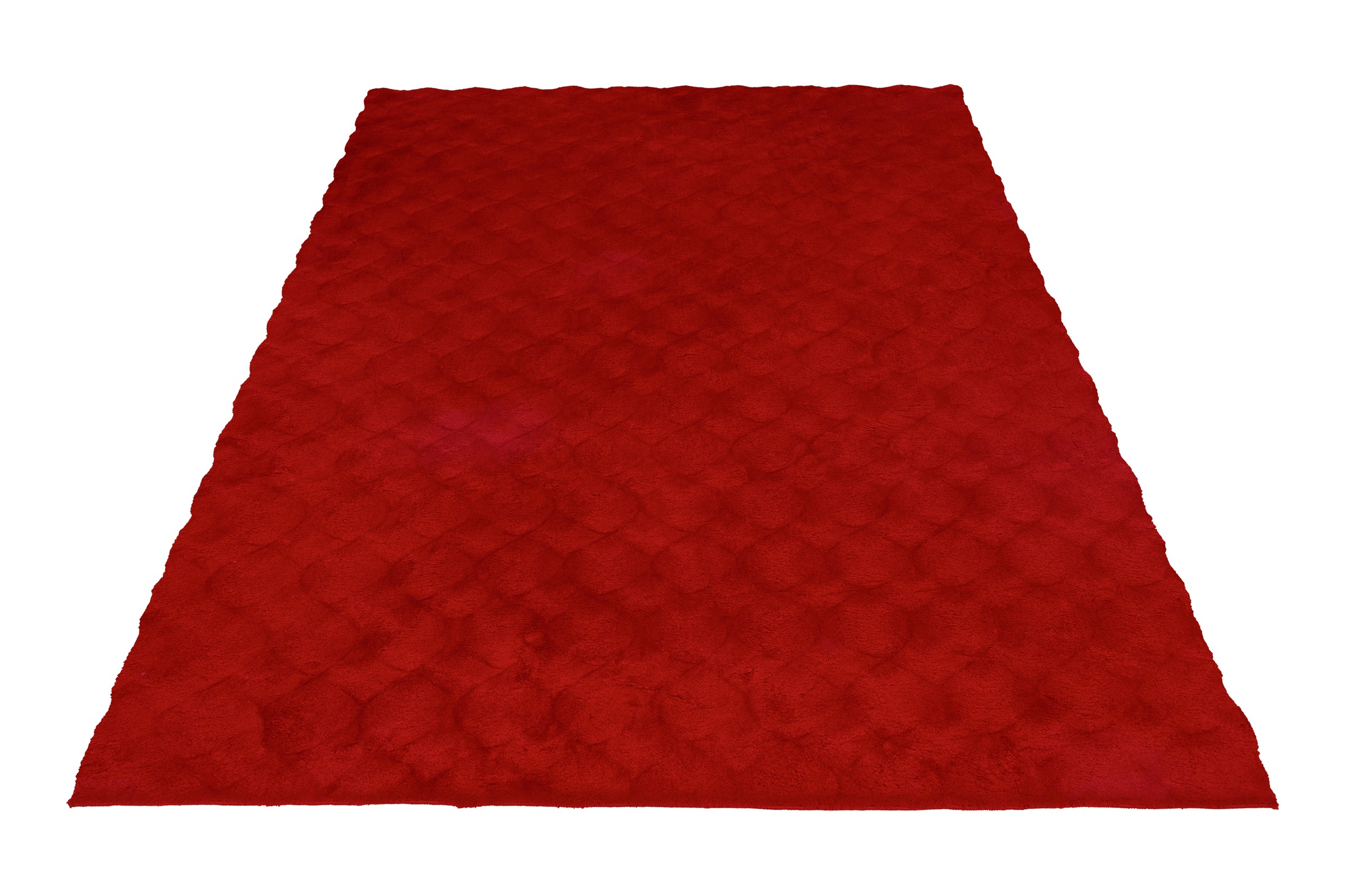 Teppich OBSESSION "Diamond Cut 800", rot, B:200cm H:30mm L:290cm, Polyester, Teppiche, Teppich, Uni Farben, Hoch-Tief Effekt, weich & kuschelig 3