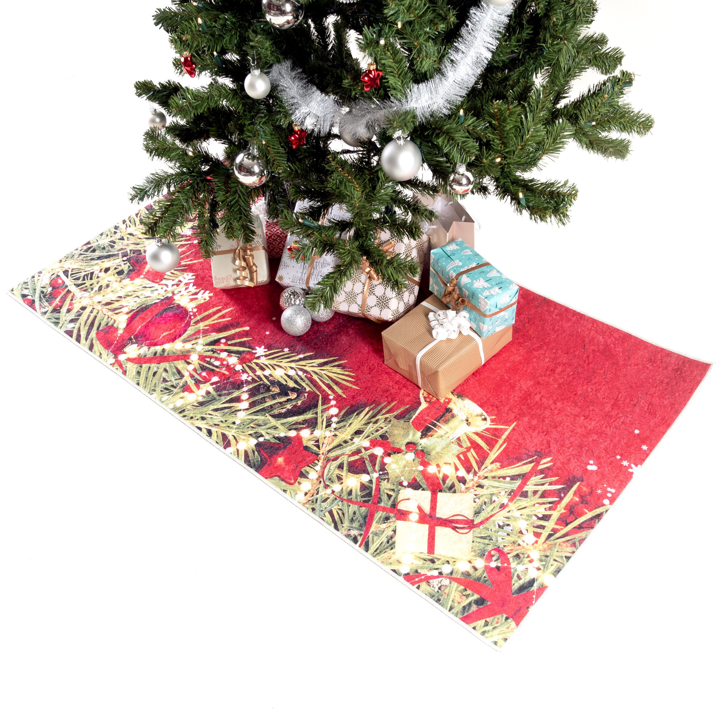 Sehrazat Teppich waschbar, rechteckig, Rechnung Weihnachten, | »Christmas Weihnachtsbaum 1225«, Unterlage auf BAUR