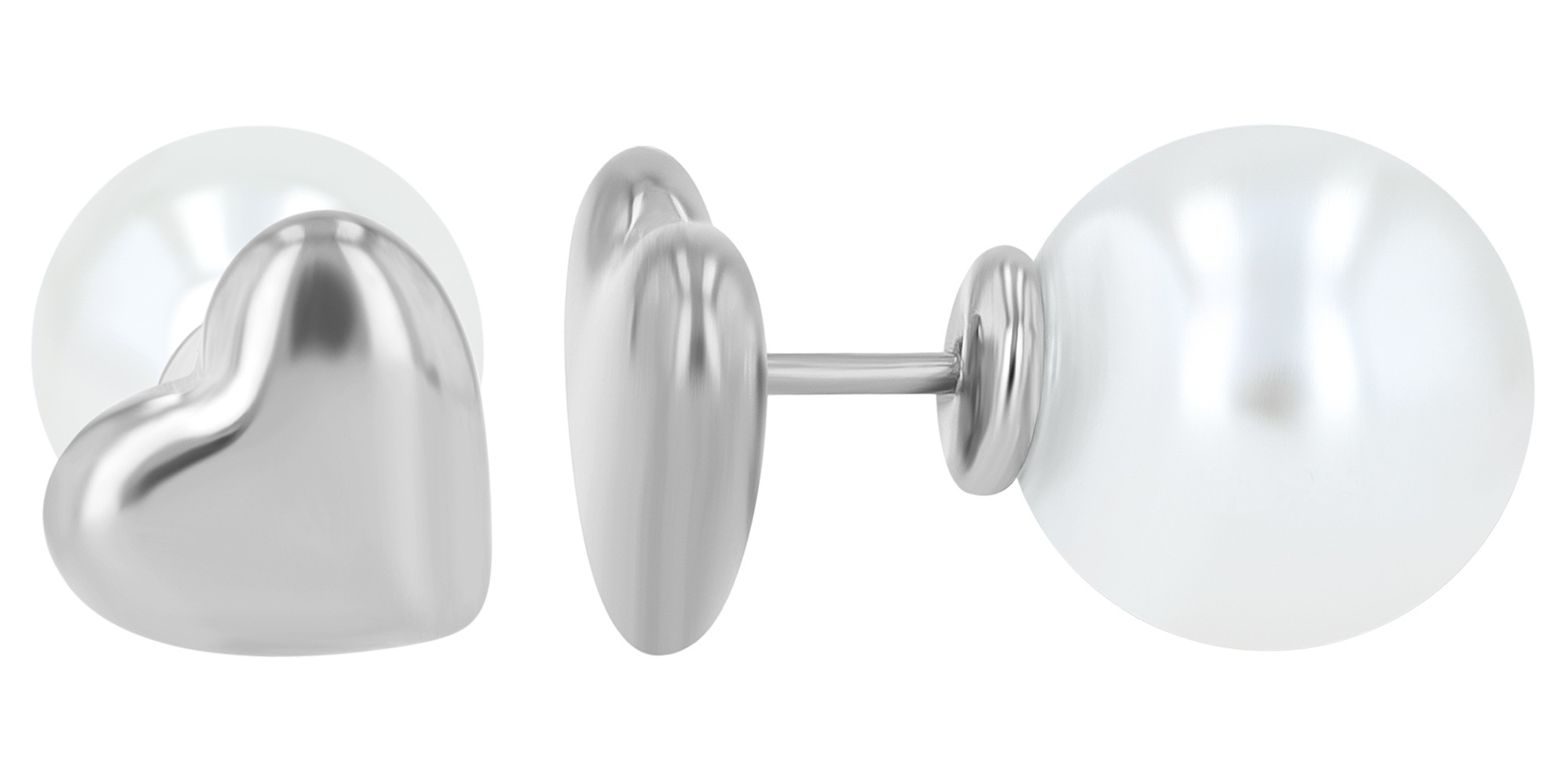 Adelia´s Paar Ohrhänger »Damen Ohrringe – Ohrstecker Herz aus Edelstahl mit Perle« Geschenkidee: zeitlos und vielseitig