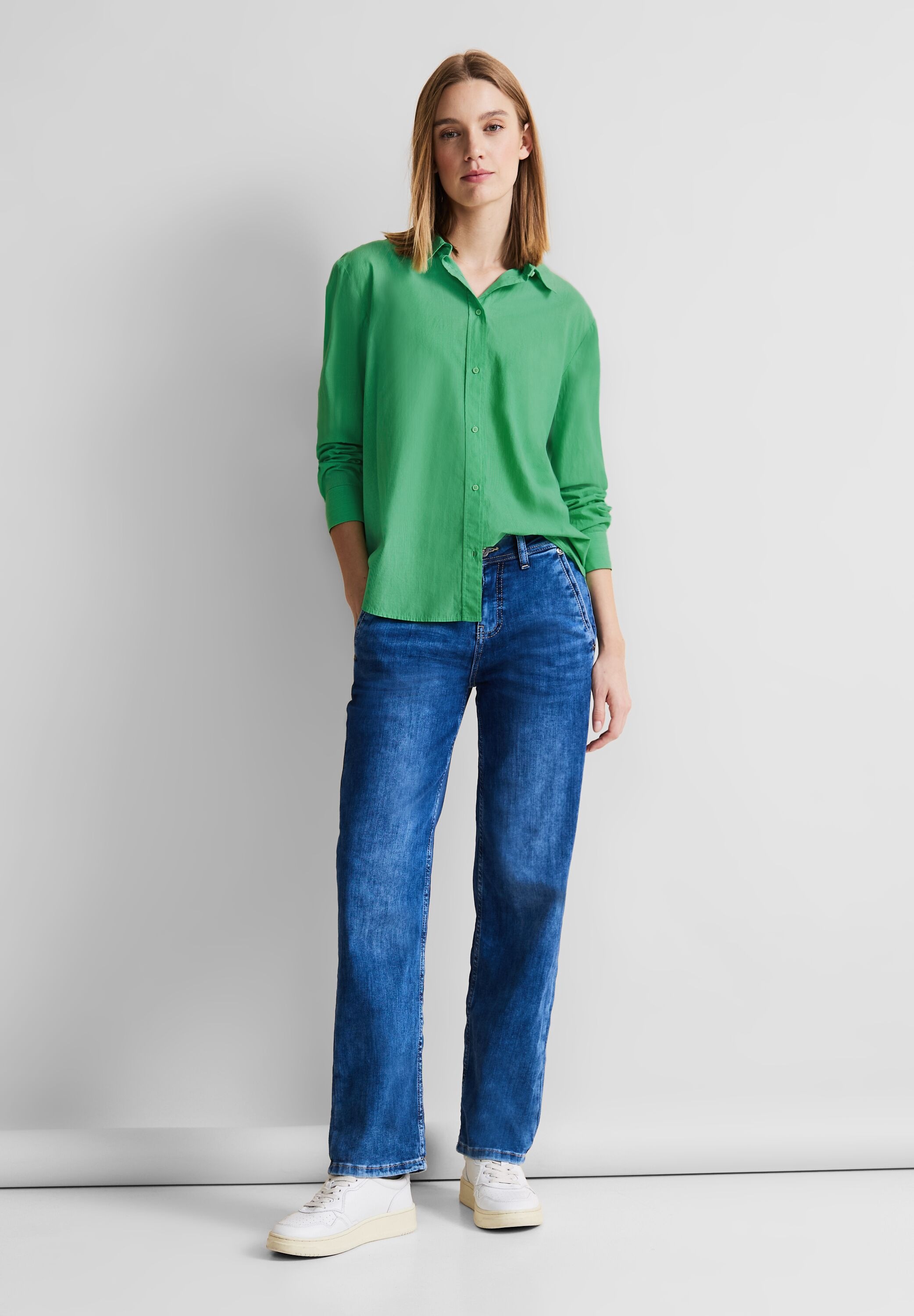 STREET ONE Hemdbluse, aus reiner Baumwolle