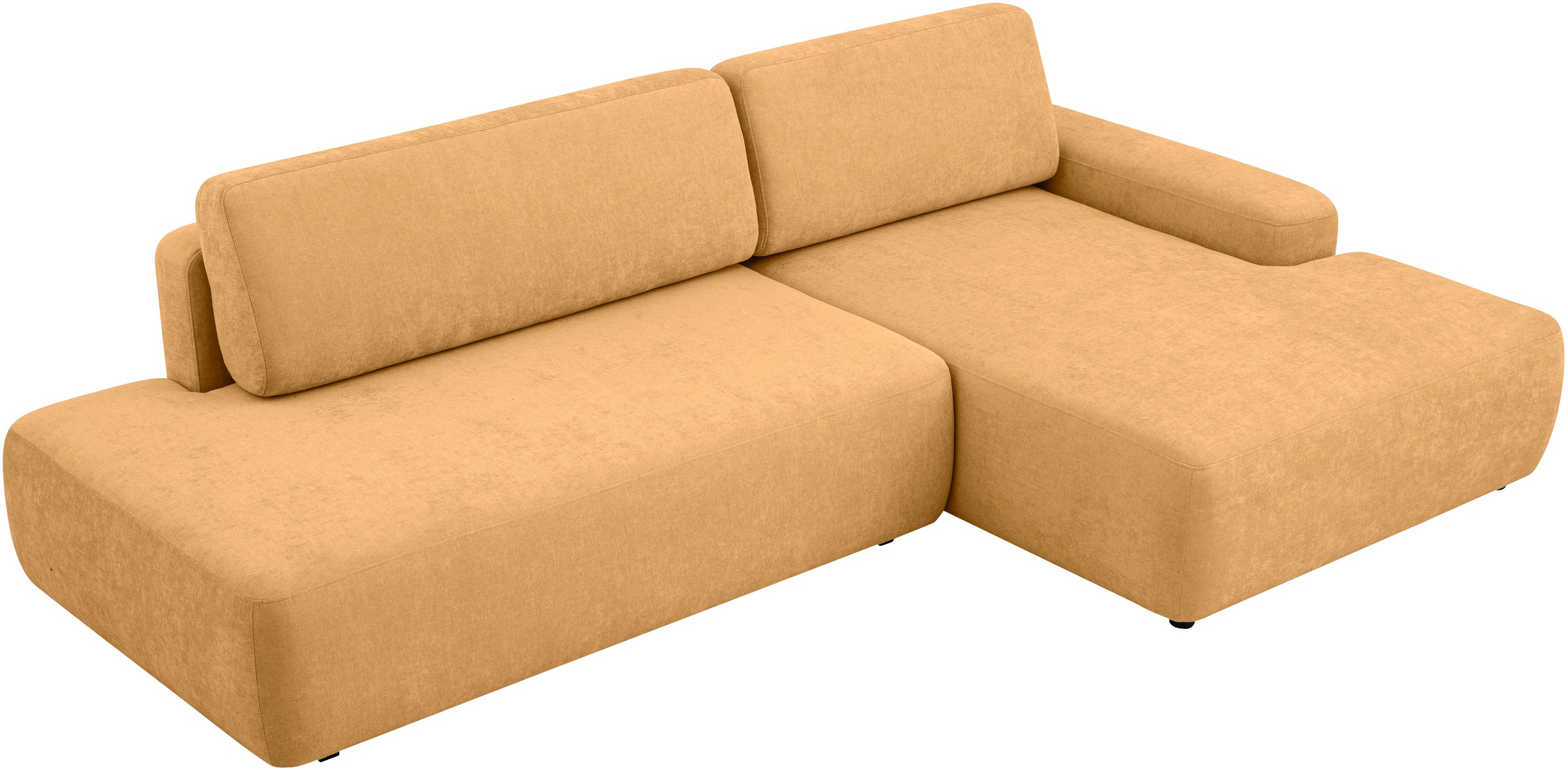 INOSIGN Ecksofa »TORGE, Schlafsofa Cord, Samtvelours u. Strukur fein, Couch in L-Form«, Schlaffunktion und Bettkasten, Liegefläche: 210x125 cm, neues Design