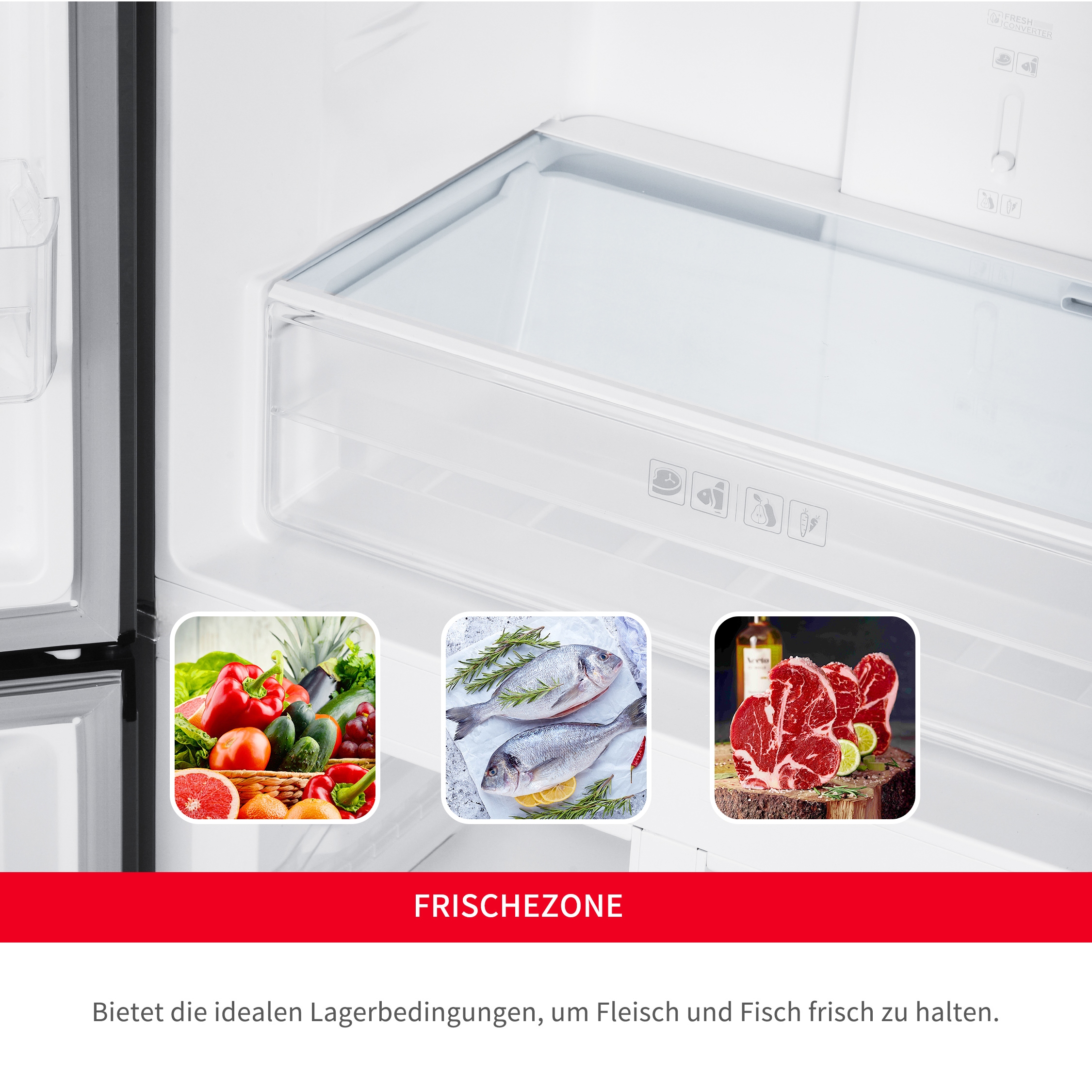Hanseatic French Door »HCDD18080CI«, NoFrost