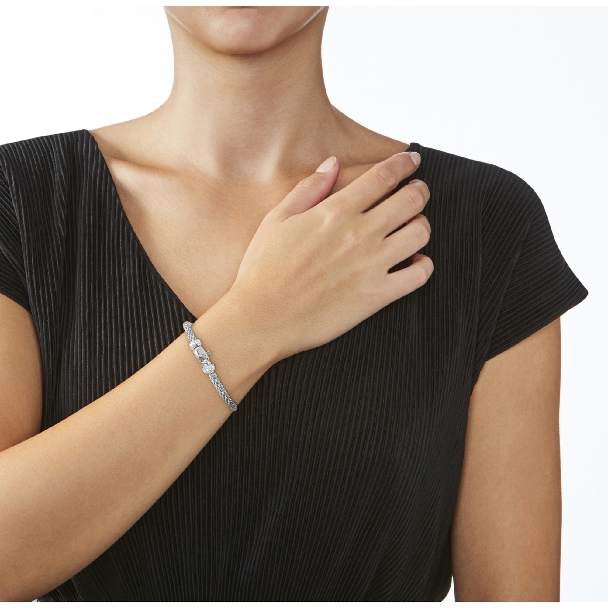 Smart Jewel Armband »Himbeerkette, Zirkonia Steine, Silber 925«