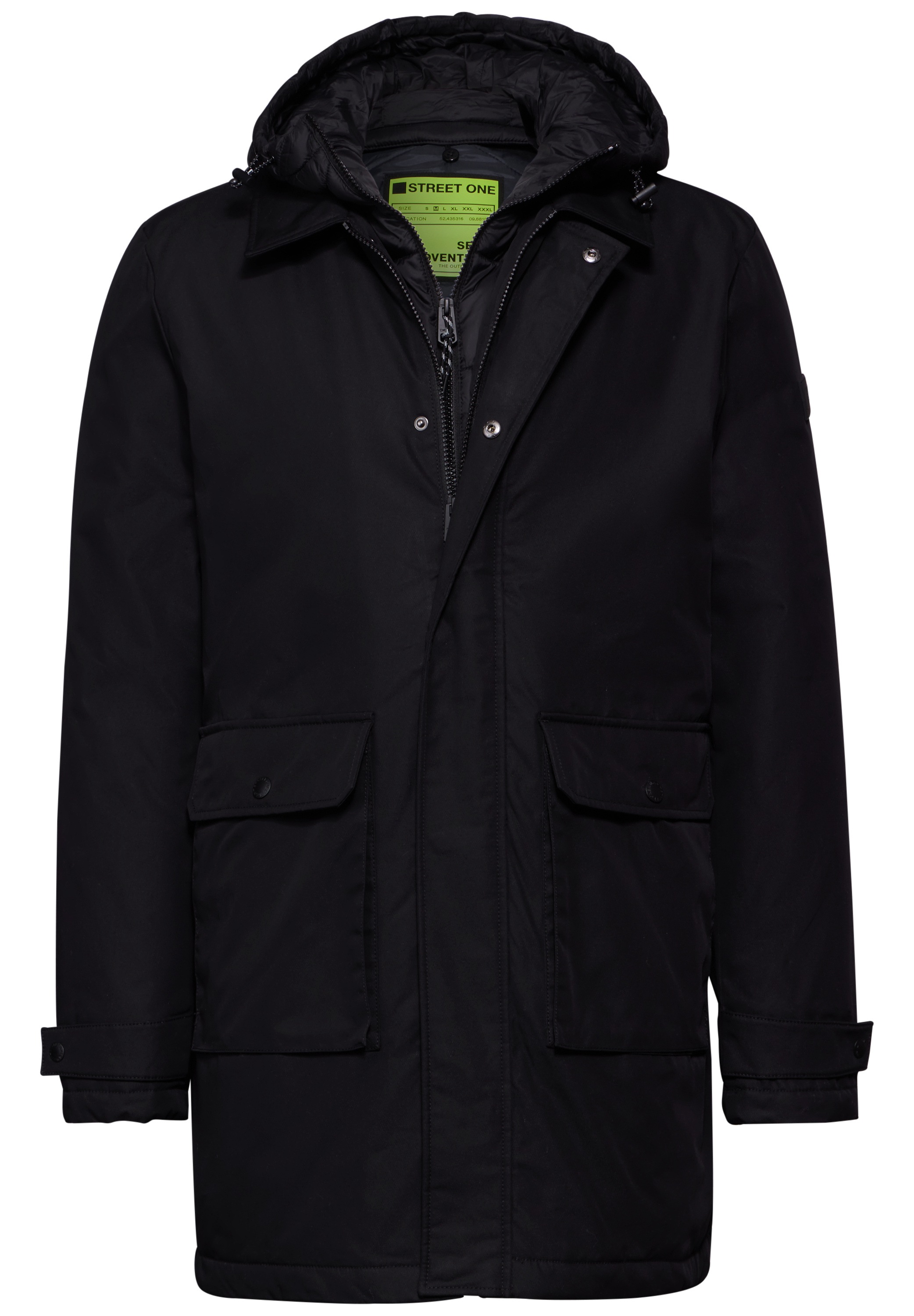 STREET ONE MEN Outdoorjacke, mit Kapuze, aus softem Materialmix