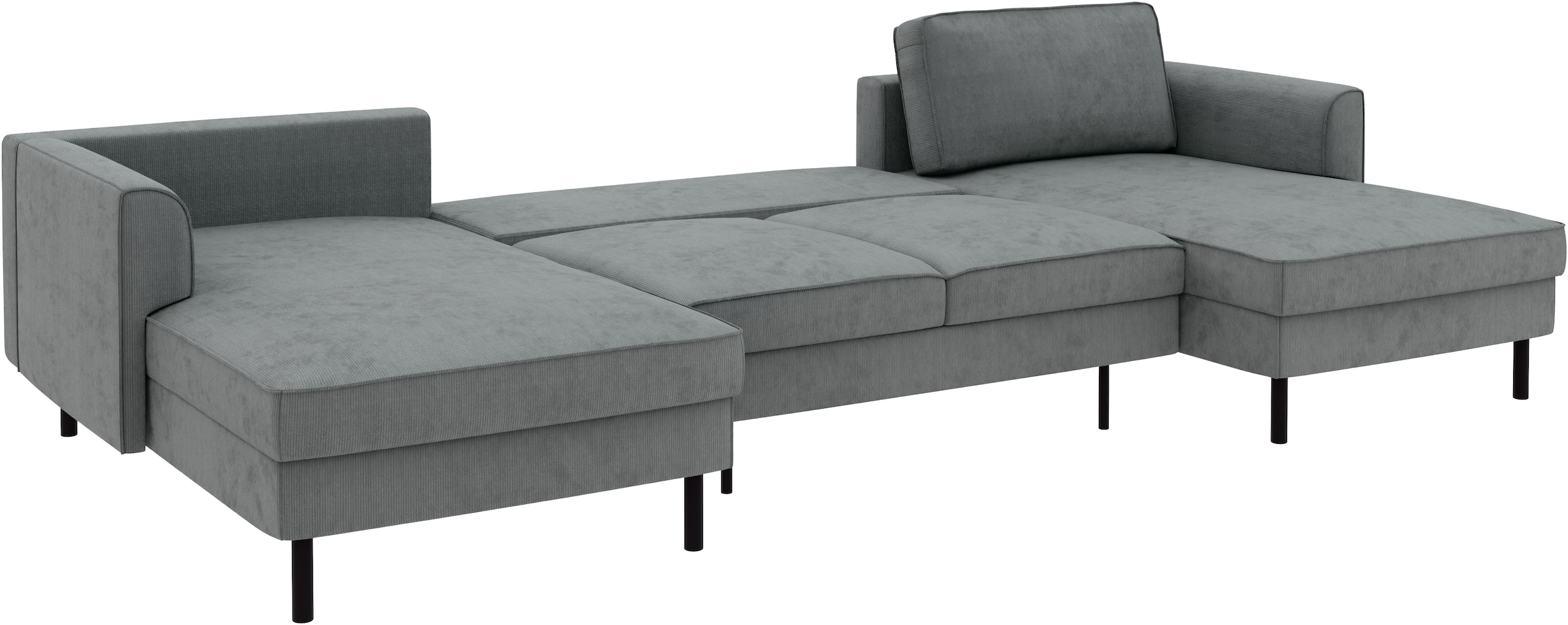 Home affaire Wohnlandschaft »Booster Couch wahlweise mit Schlaffunktion und Bettkasten-auch in Cord«, Sofa in U-Form, Breite 305 cm