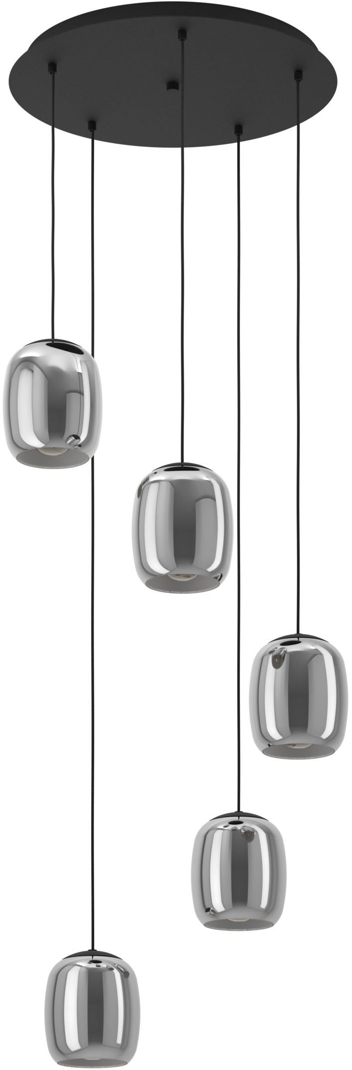 EGLO Hängeleuchte »CIAMPINO Pendellampe - Stahl - E27 - 5X28W - IP20« E27 1 Stk. Hängelampe, Deckenlampe, Wohnzimmer, Esszimmer, H150 x Ø54 cm