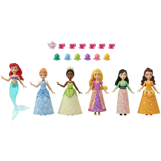 Mattel® Minipuppe »Disney Princess, 6 kleine Puppen mit Accessoires«, (Set,  6 tlg.) | BAUR