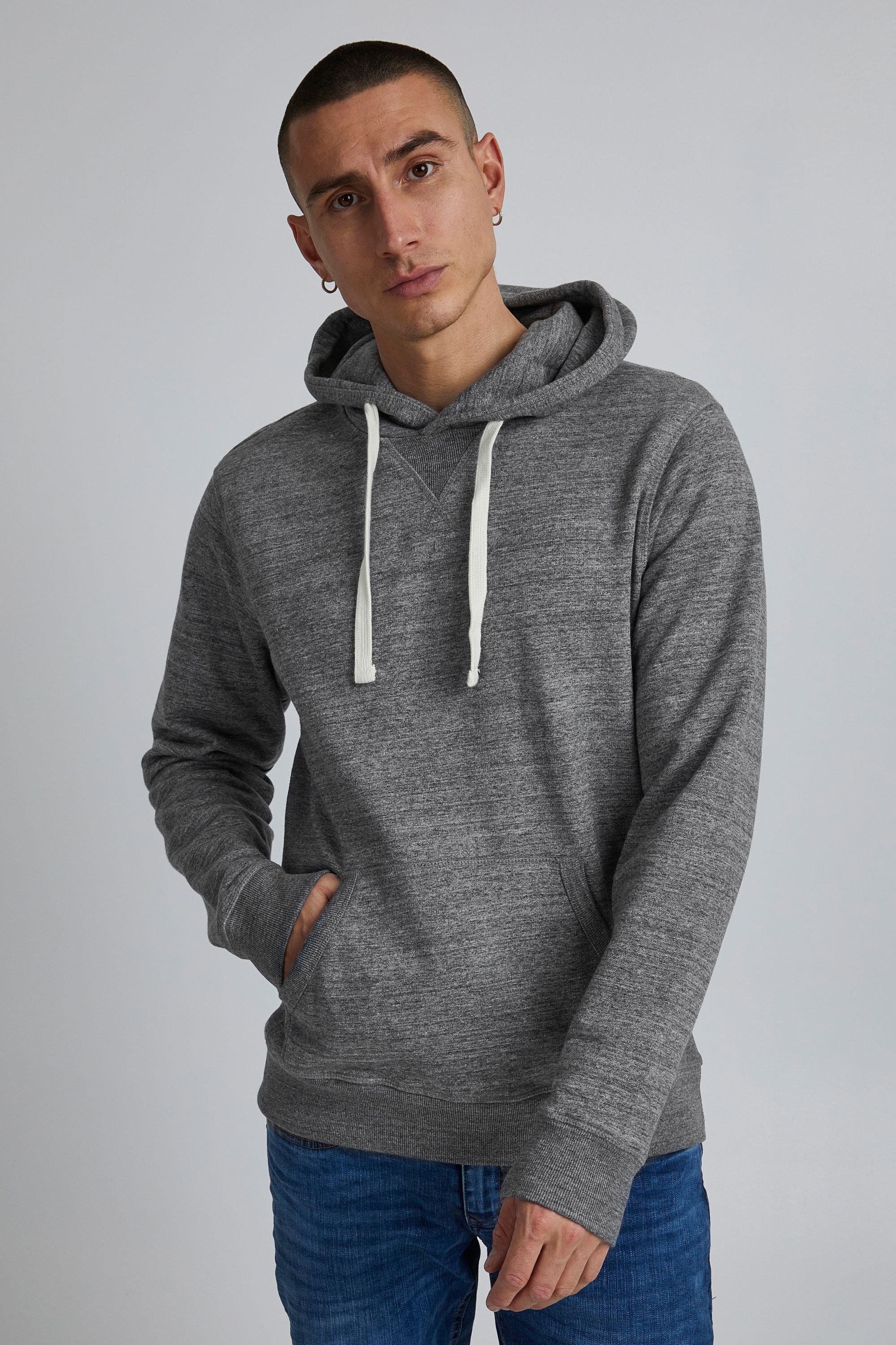 Blend Rundhalspullover "BHAlton", Moderner Kapuzensweater in Melierter Opti günstig online kaufen