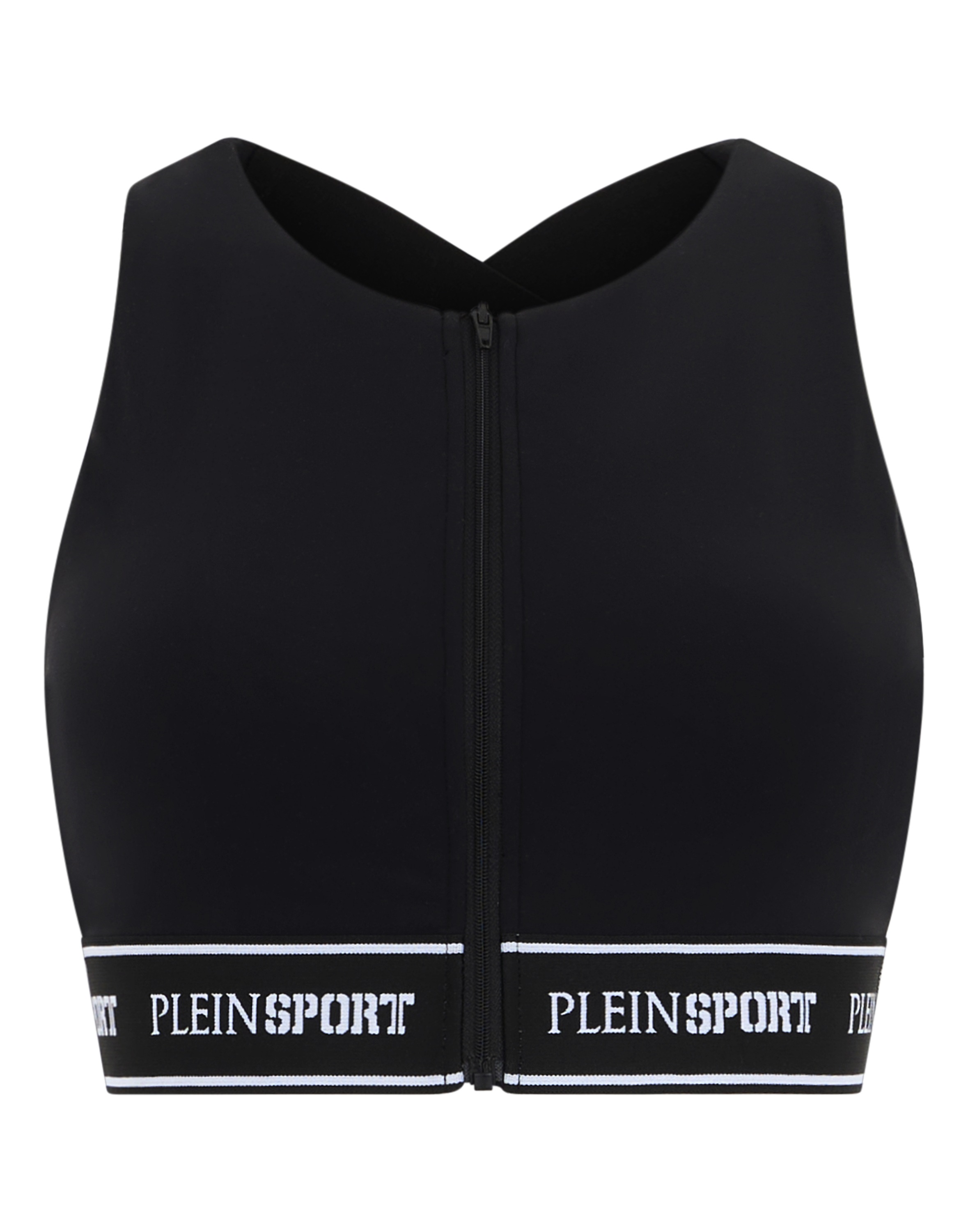 PLEIN SPORT Kinder Lauftop "Fleece Bra Top"02, schwarz, Gr. M, Obermaterial: 69% Polyamid, 31% Elasthan, Tops