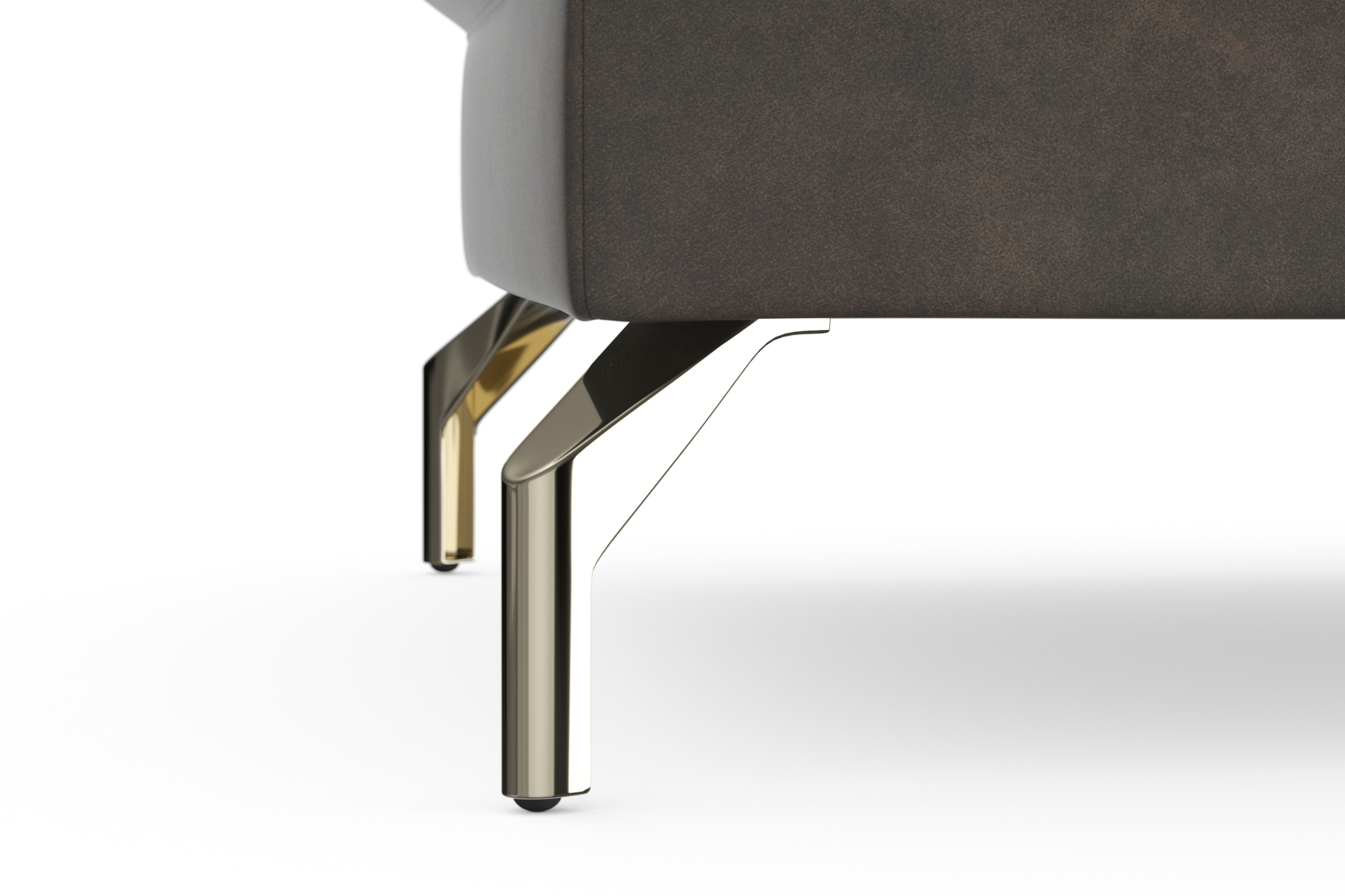 sit&more Hocker »Fashion«, inklusive Federkern, mit satinierten Nickelfüßen