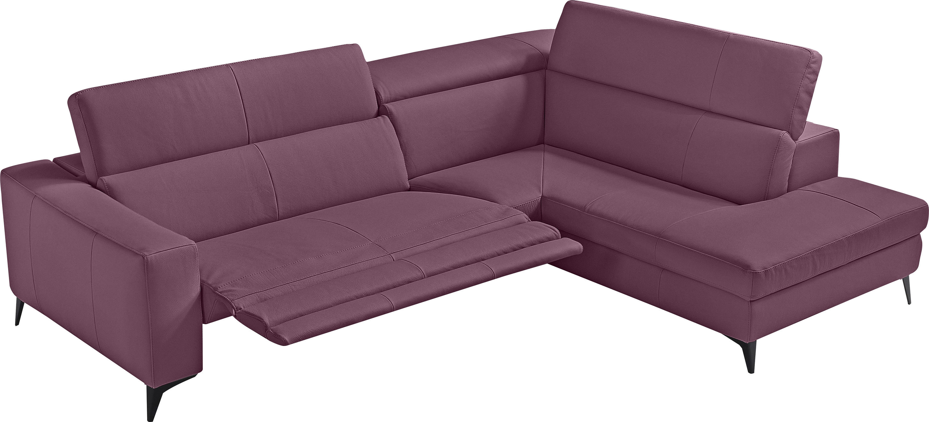 Egoitaliano Ecksofa "Edith, Designsofa mit hohem Sitzkomfort, Breite 269cm, L-Form" inkl. elektrischer Relaxfunktion und manuell verstellbaren Kopfteilen