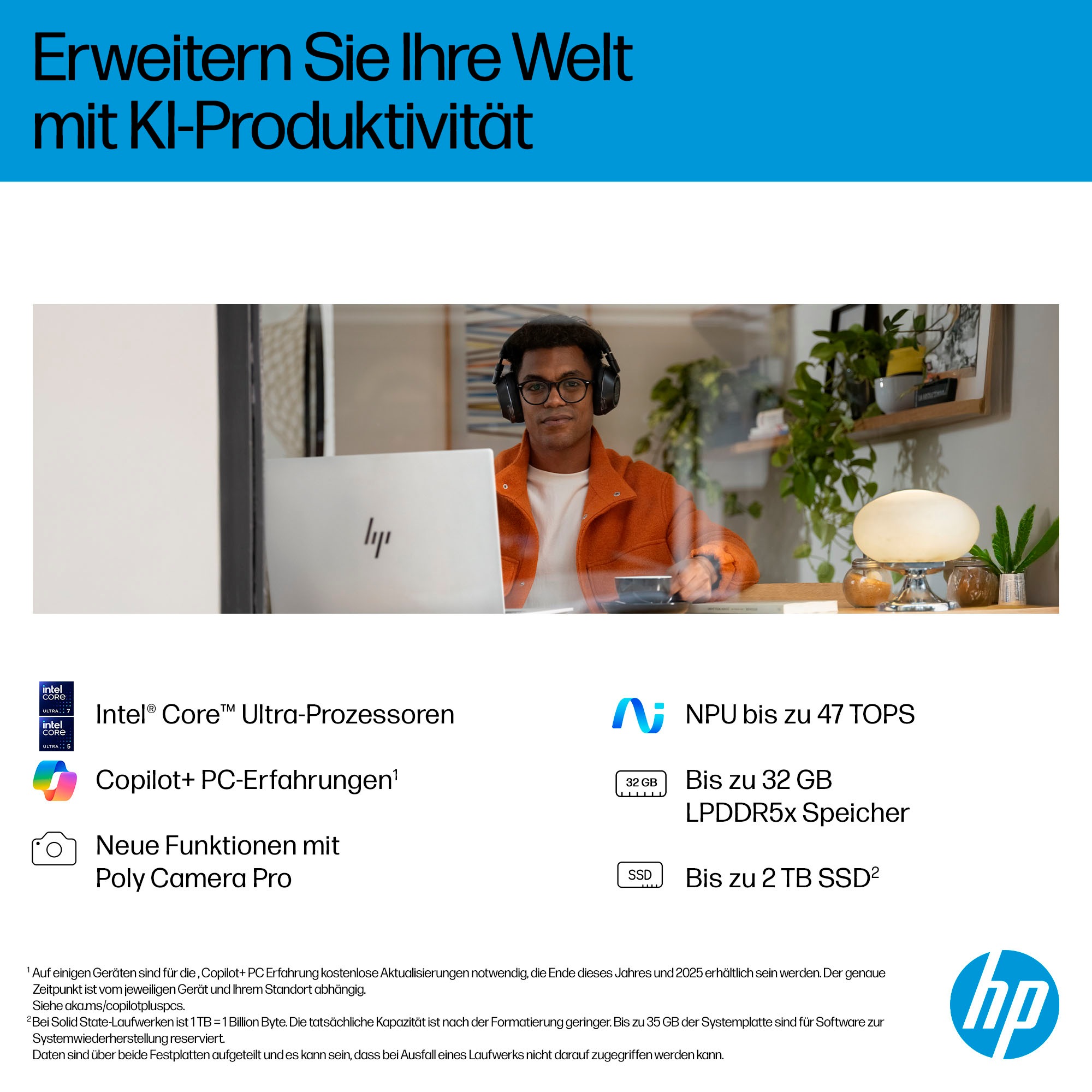 HP Notebook »OmniBook 7 17-dc0079ng«, 43,9 cm, / 17,3 Zoll, Intel, Core Ultra 7, GeForce RTX 4050, 2000 GB SSD