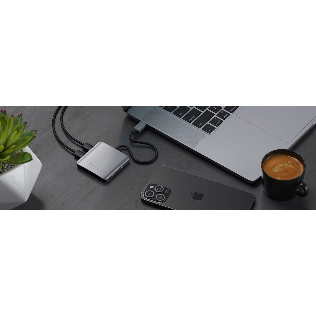 Satechi USB-Adapter »Aluminum 4 Port USB-C Hub«, USB-C zu USB Typ C