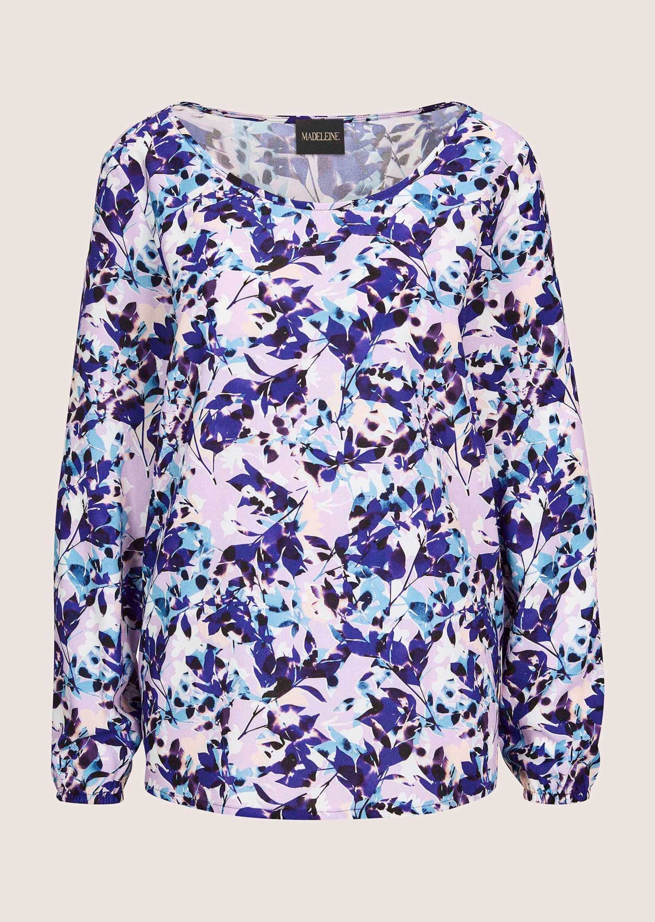 MADELEINE Langarmbluse "Bluse Florale Langarmbluse mit Rundhals"