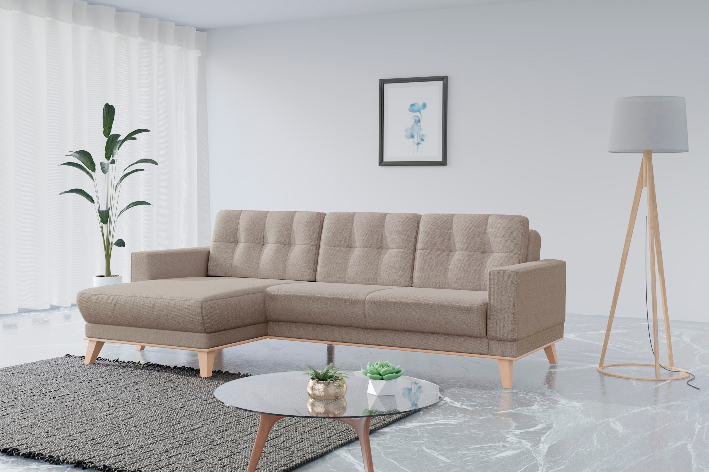 sit&more Ecksofa "Lavida L-Form", wahlweise mit Kippfunktion und Bettkasten günstig online kaufen