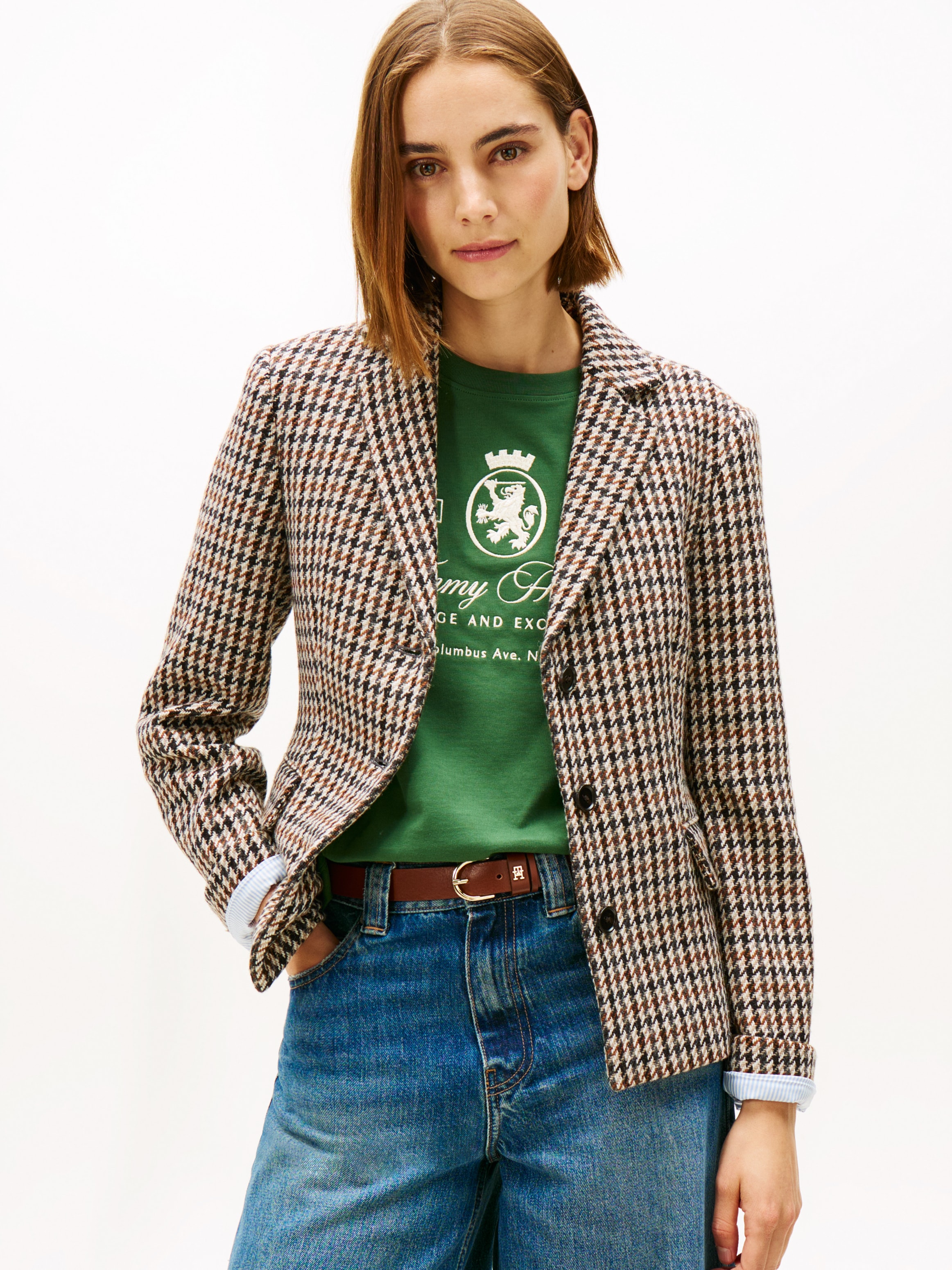 Tommy Hilfiger Kurzblazer "HERITAGE CHECK BLAZER" aus reiner Wolle günstig online kaufen