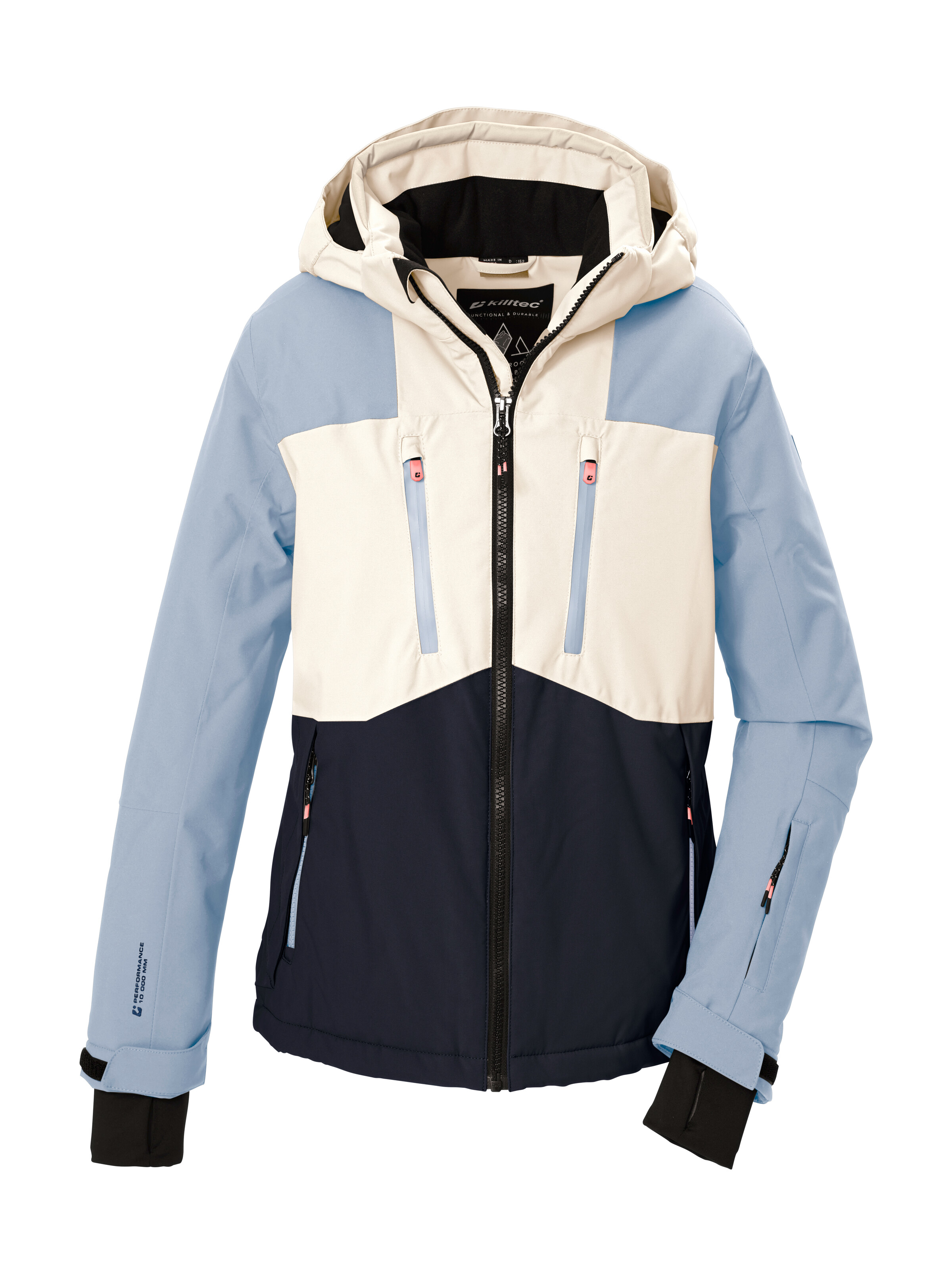 Killtec Skijacke "KSW 191 GRLS SKI JCKT" Wind- und wasserdichte Kinder Skijacke mit Colourblock Design