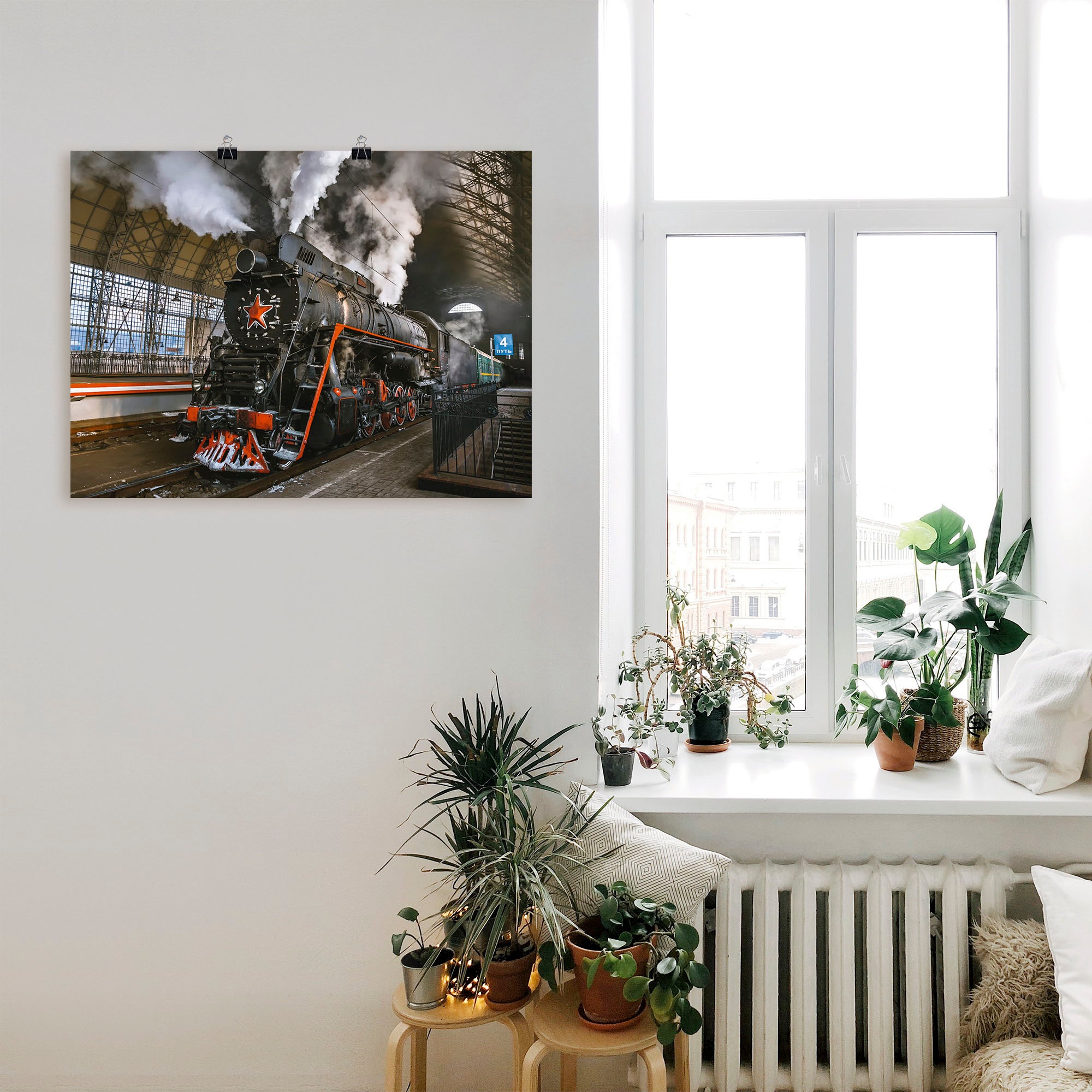 Artland Wandbild »Dampflokomotive«, Züge, (1 St.), als Leinwandbild, Wandaufkleber oder Poster in versch. Größen
