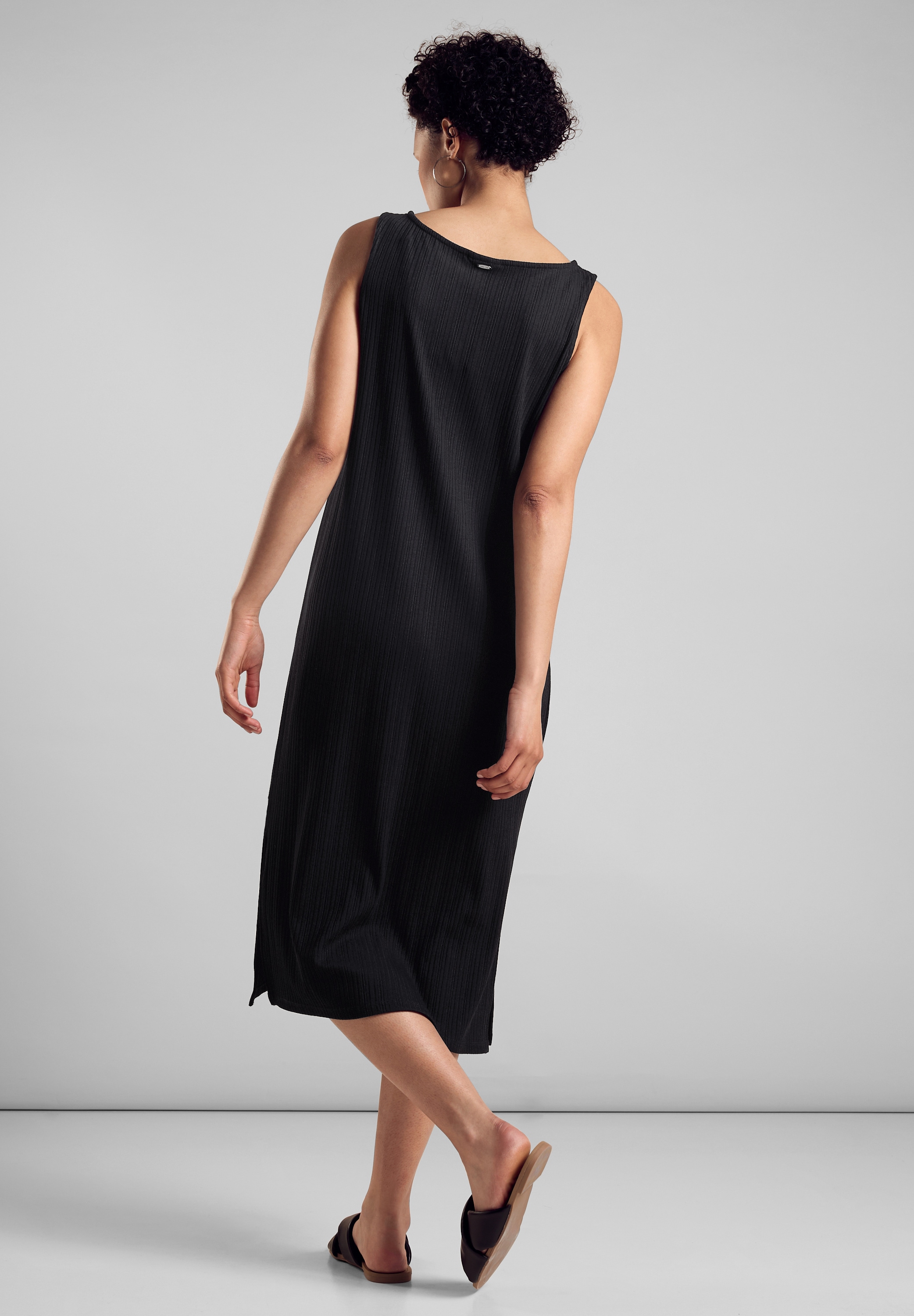 STREET ONE Sommerkleid - geripptes Sommerkleid - Midikleid gerippt günstig online kaufen