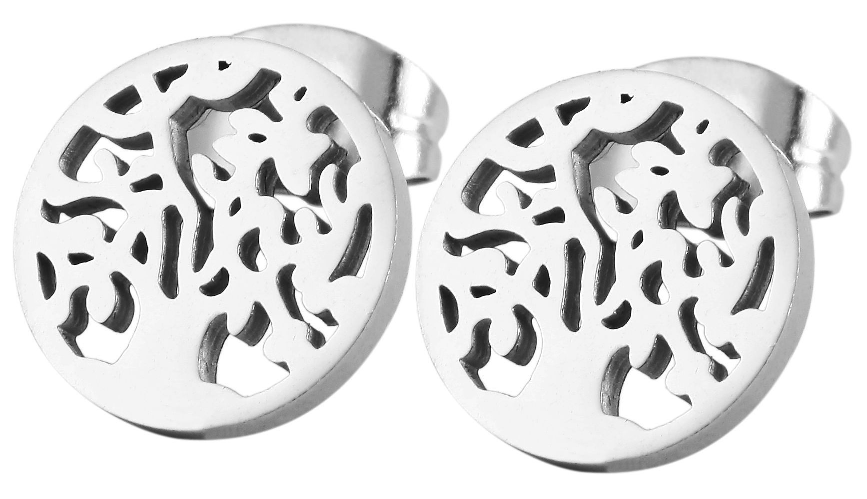 Adelia´s Paar Ohrhänger "Ohrringe – Ohrstecker Lebensbaum aus Edelstahl" Eine schöne Geschenkidee für jeden Anlass