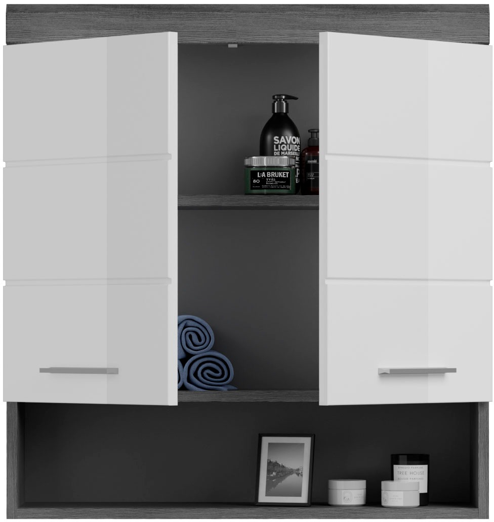 Thumbnail - welltime Hängeschrank "SIENA, Breite 74cm, 2 Türen, 1 offenes Fächer, MDF-Front" TOPSELLER, in verschiedenen Farben erhä...