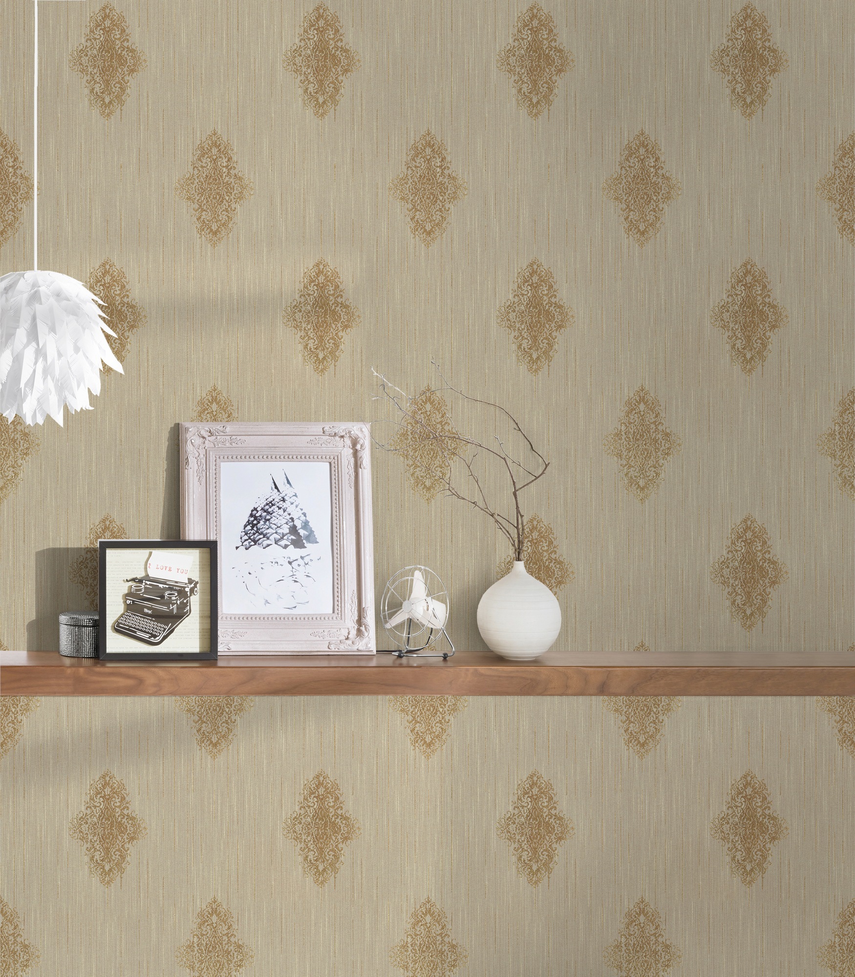 Architects Paper Textiltapete »Luxury wallpaper« Barock | gemustert | ornamental leicht strukturiert Textil Tapete Barock Metallic Effekt Tapeten Wohnzimmer Schlafzimmer