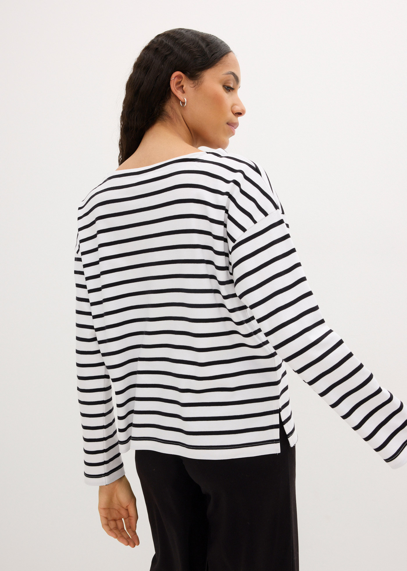 Thumbnail - bonprix Langarmshirt, 2 Stk. Langarmshirt aus reiner Baumwolle, (2er Pack)