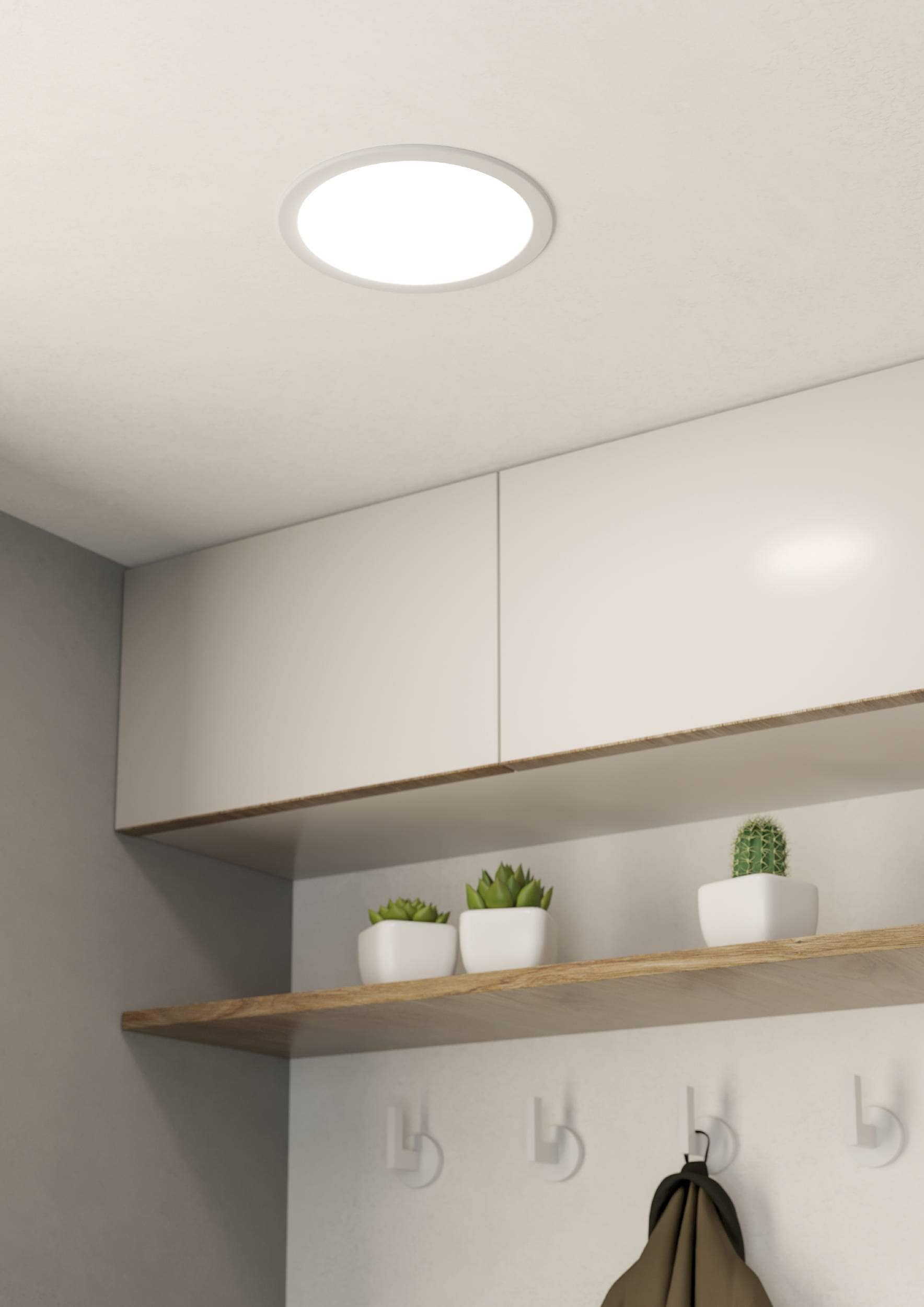 EGLO Einbauleuchte »Fueva 5 Einbaustrahler, Stahl und Kunststoff, Einbauspot, Einbaulampe« LED-Modul 1 Stk. Warmweiß Einbauleuchte - Ø21,6 x ET26 cm - weiß - 17W inkl.