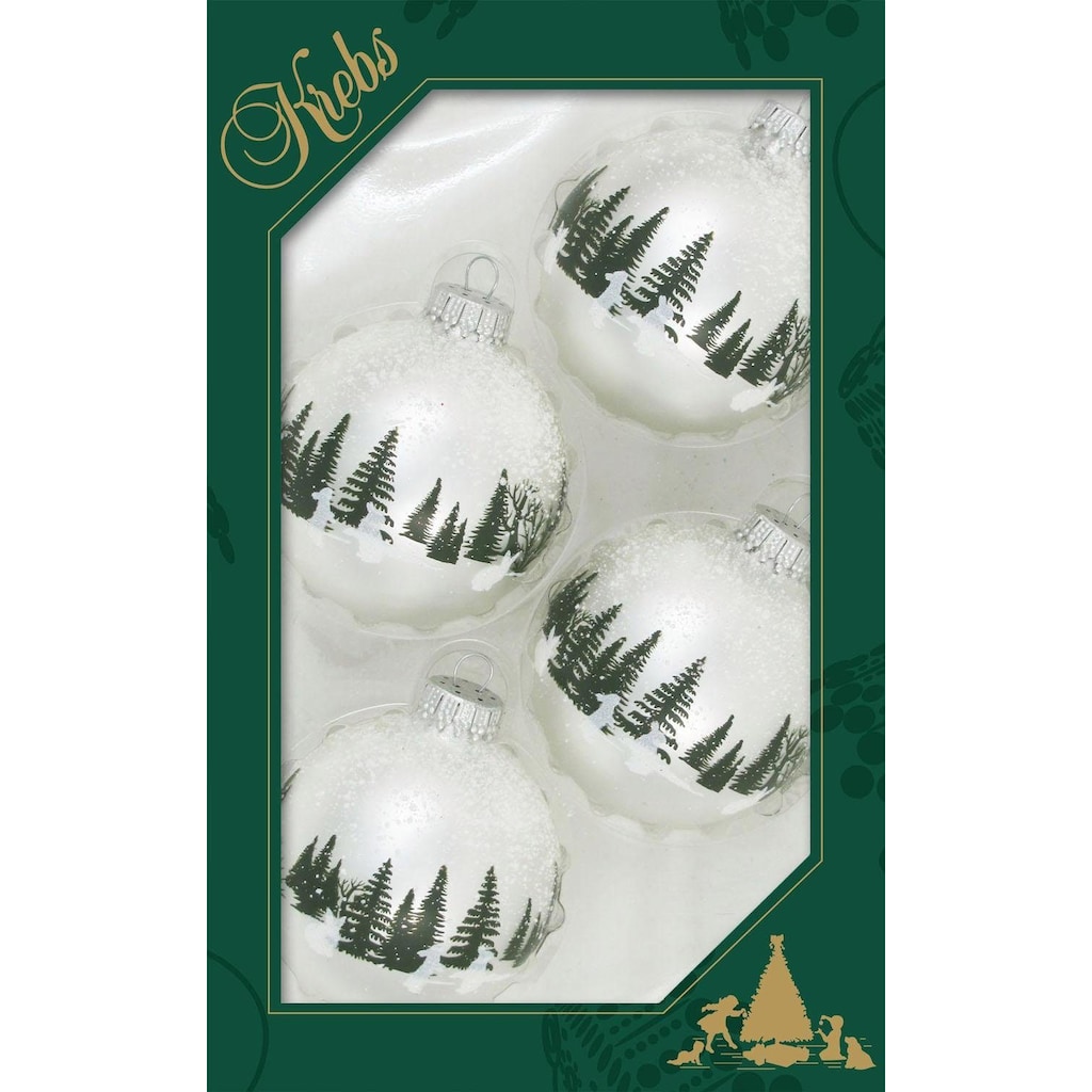 Krebs Glas Lauscha Weihnachtsbaumkugel »Kaninchen«, (Set, 4 St.)