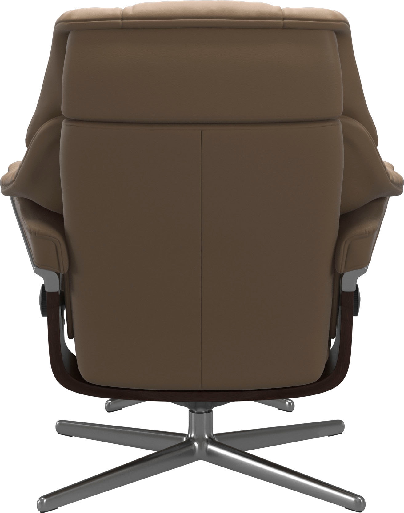 Stressless® Relaxsessel »Reno«, (Set, Relaxsessel mit Hocker), mit Hocker, mit Cross Base, Größe S, M & L, Holzakzent Braun