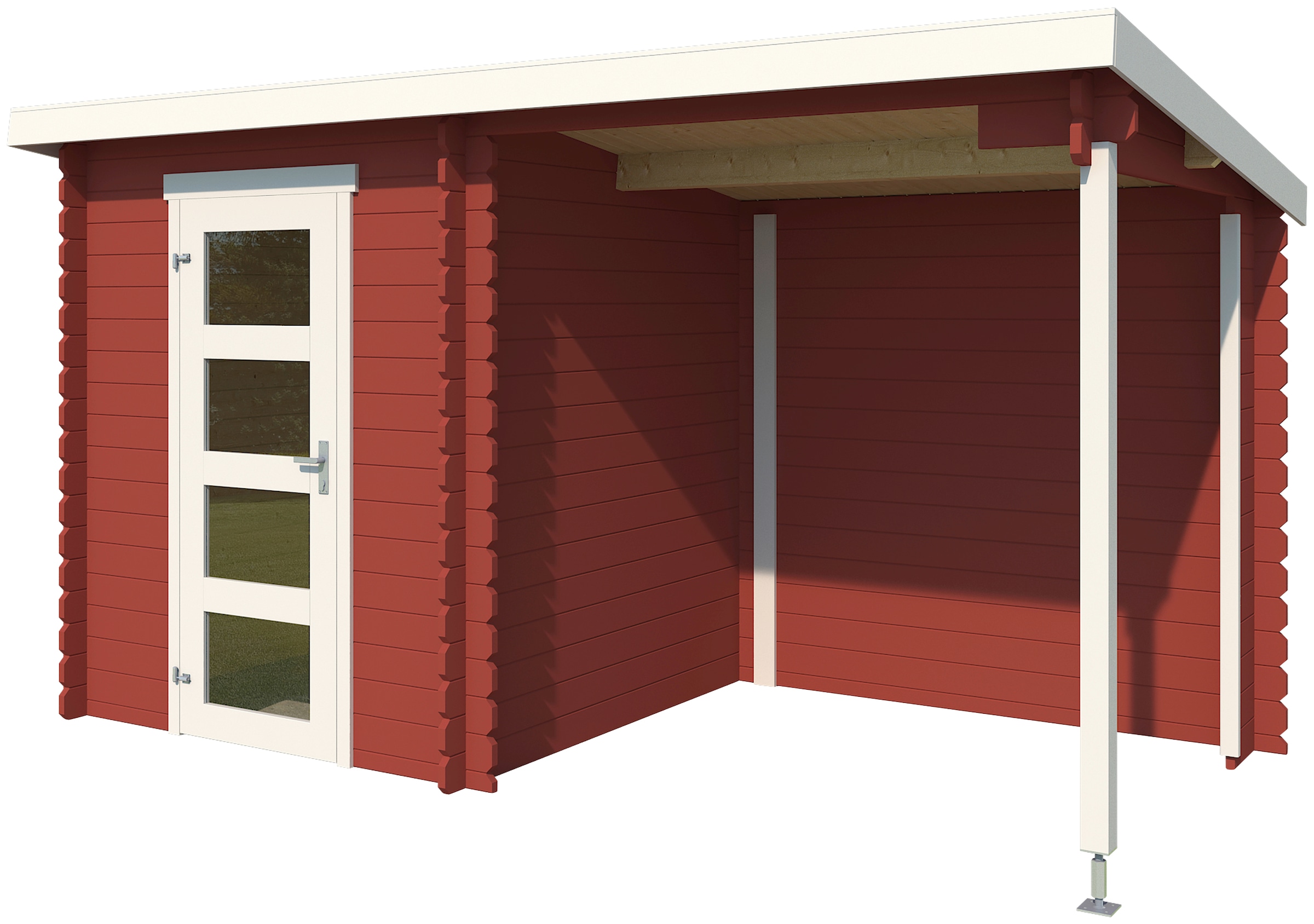 LASITA MAJA Gartenhaus »Jelle 175 Plus, Schwedenrot«, mit Anbau