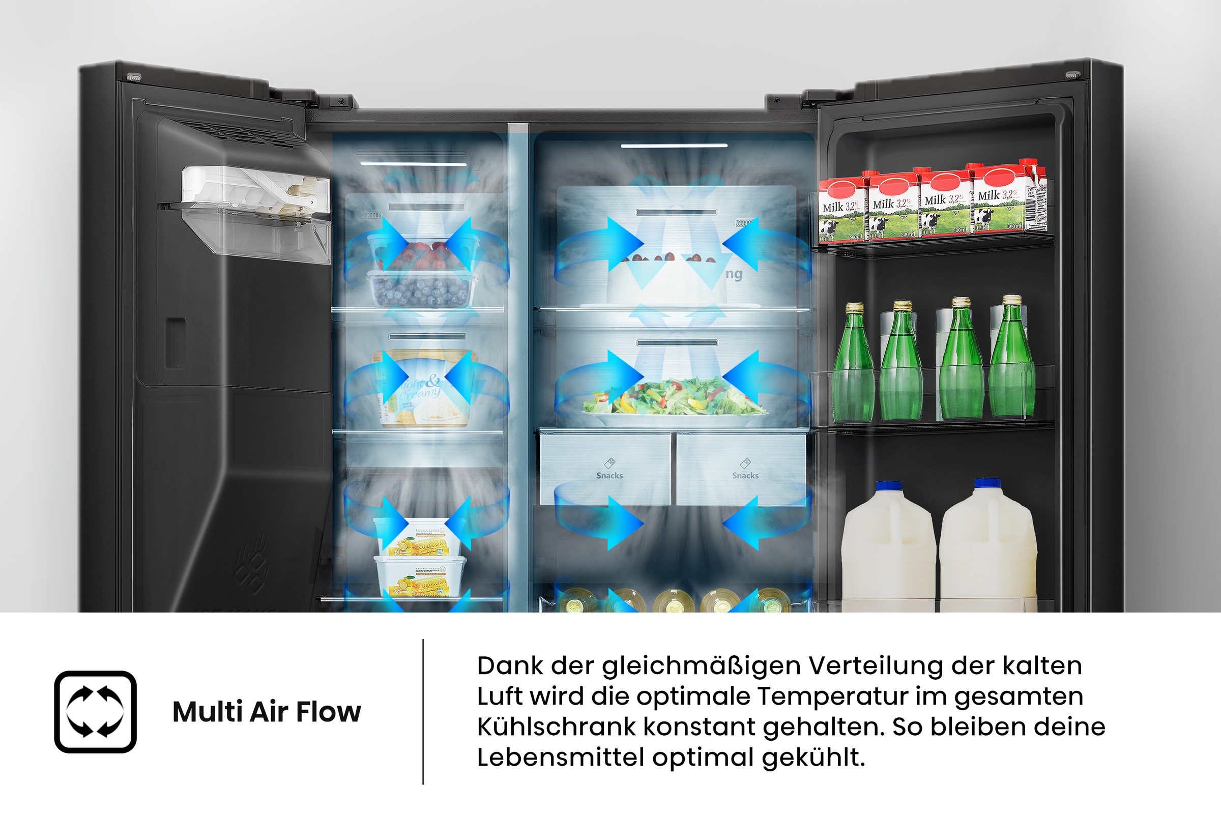 Hisense Side-by-Side »RS9P628GPFE«, großes SMART-Display