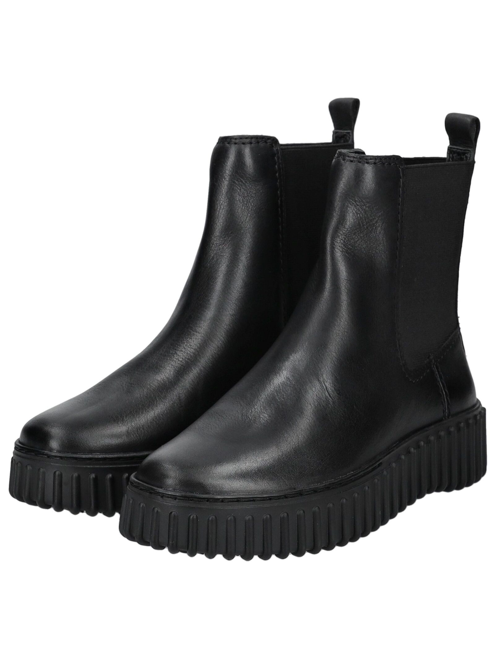 Stiefelette CLARKS "Clarks Stiefelette Leder/Textil", Damen, Gr. 41,5, schwarz, Leder, Textil, Schuhe Stiefelette 3