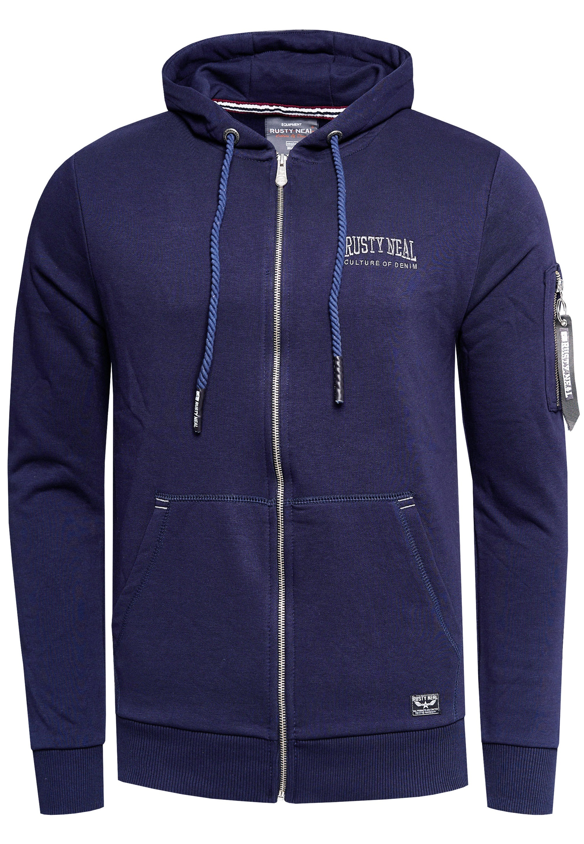 Rusty Neal Sweatjacke, mit stylischer Ärmeltasche