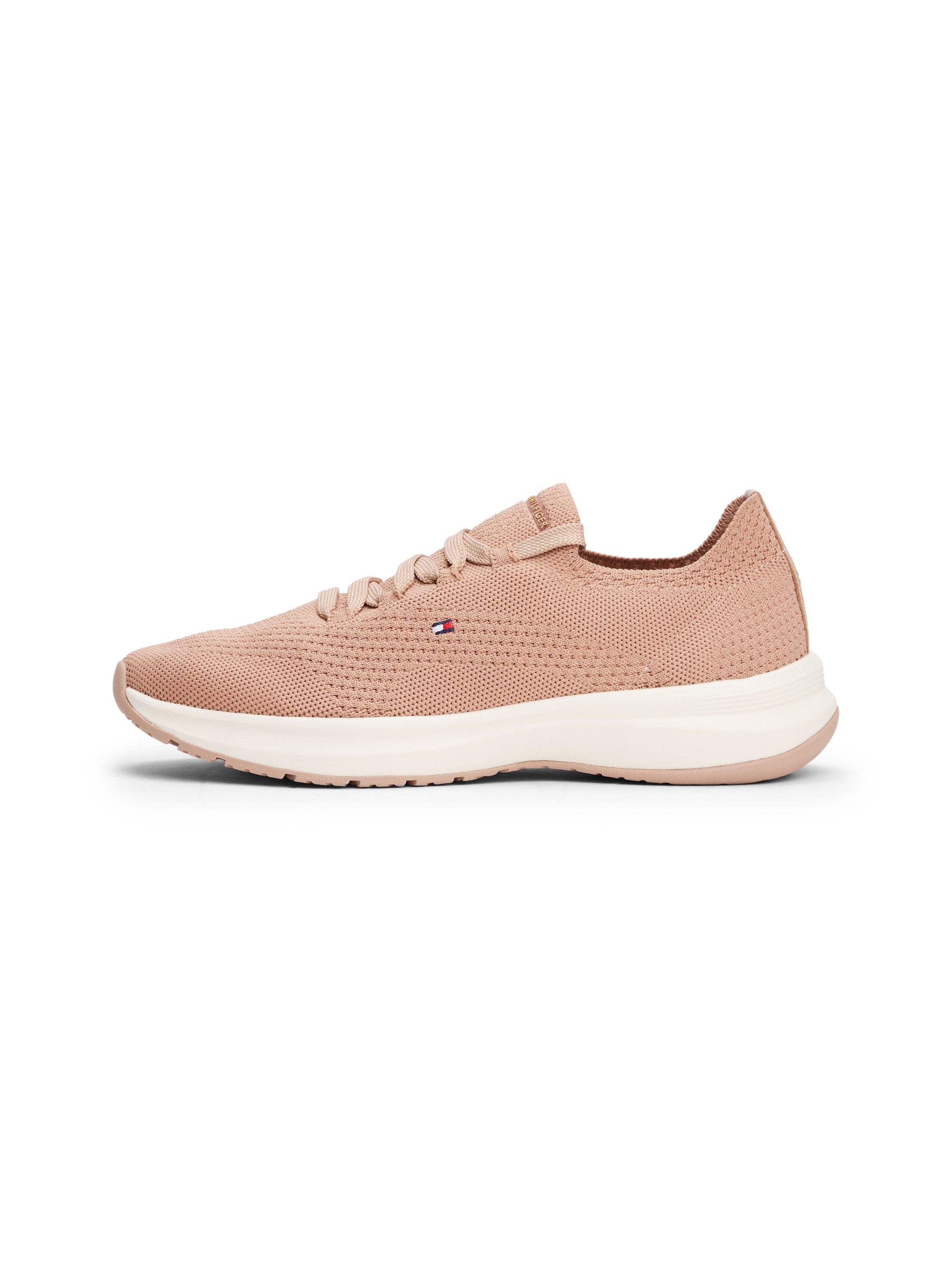 Tommy Hilfiger Slip-On Sneaker »TH KNIT RUNNER«, Freizeitschuh, Halbschuh, Schnürschuh mit gestickter Logoflag