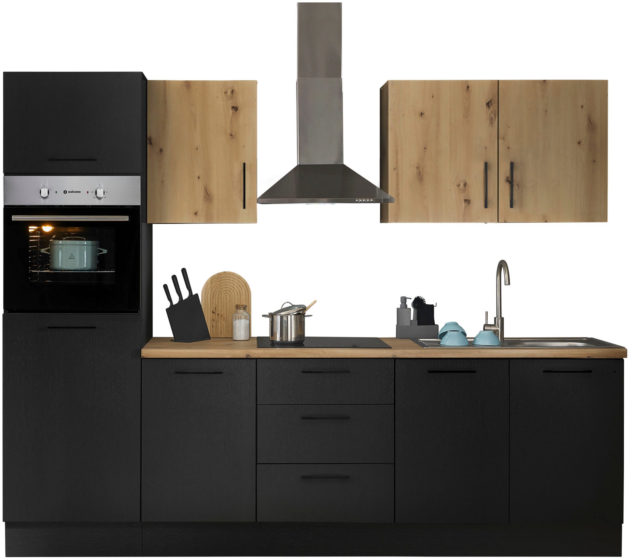 BASIC by Balculina Küchenzeile »Turin«, Breite 270 cm, wahlweise mit E-Geräten